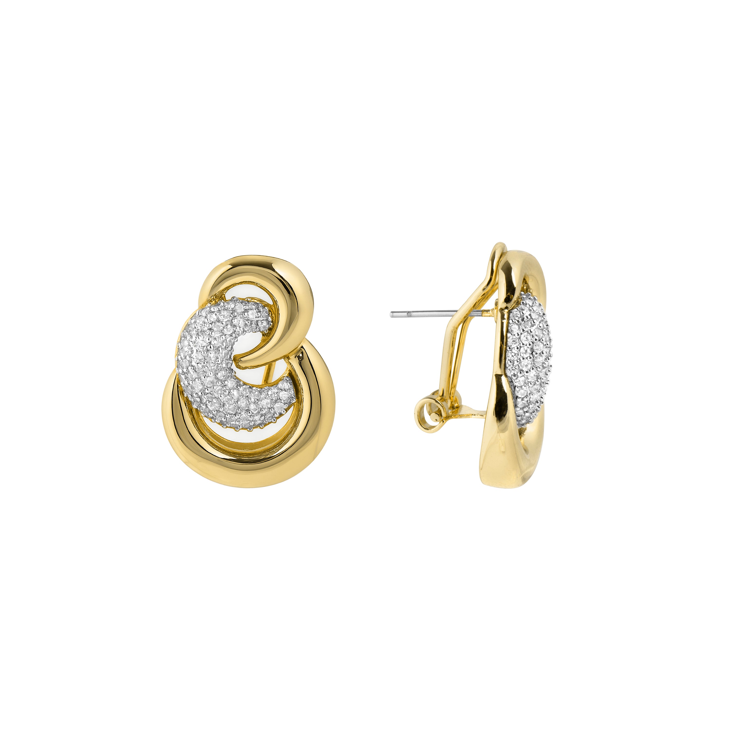 Boucles d'oreilles en zircon brillant finition or jaune 18k - Rayali