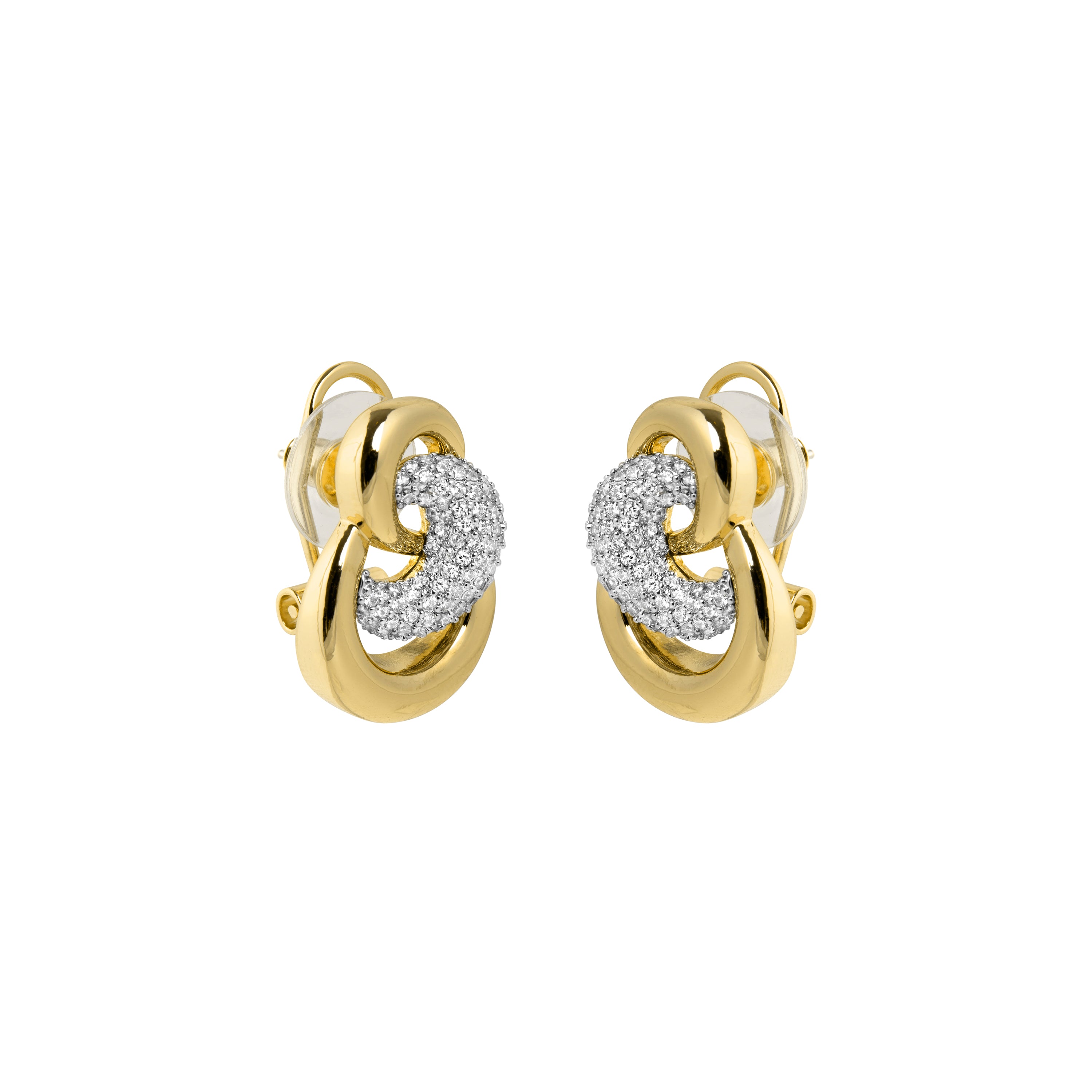 Boucles d'oreilles en zircon brillant finition or jaune 18k - Rayali