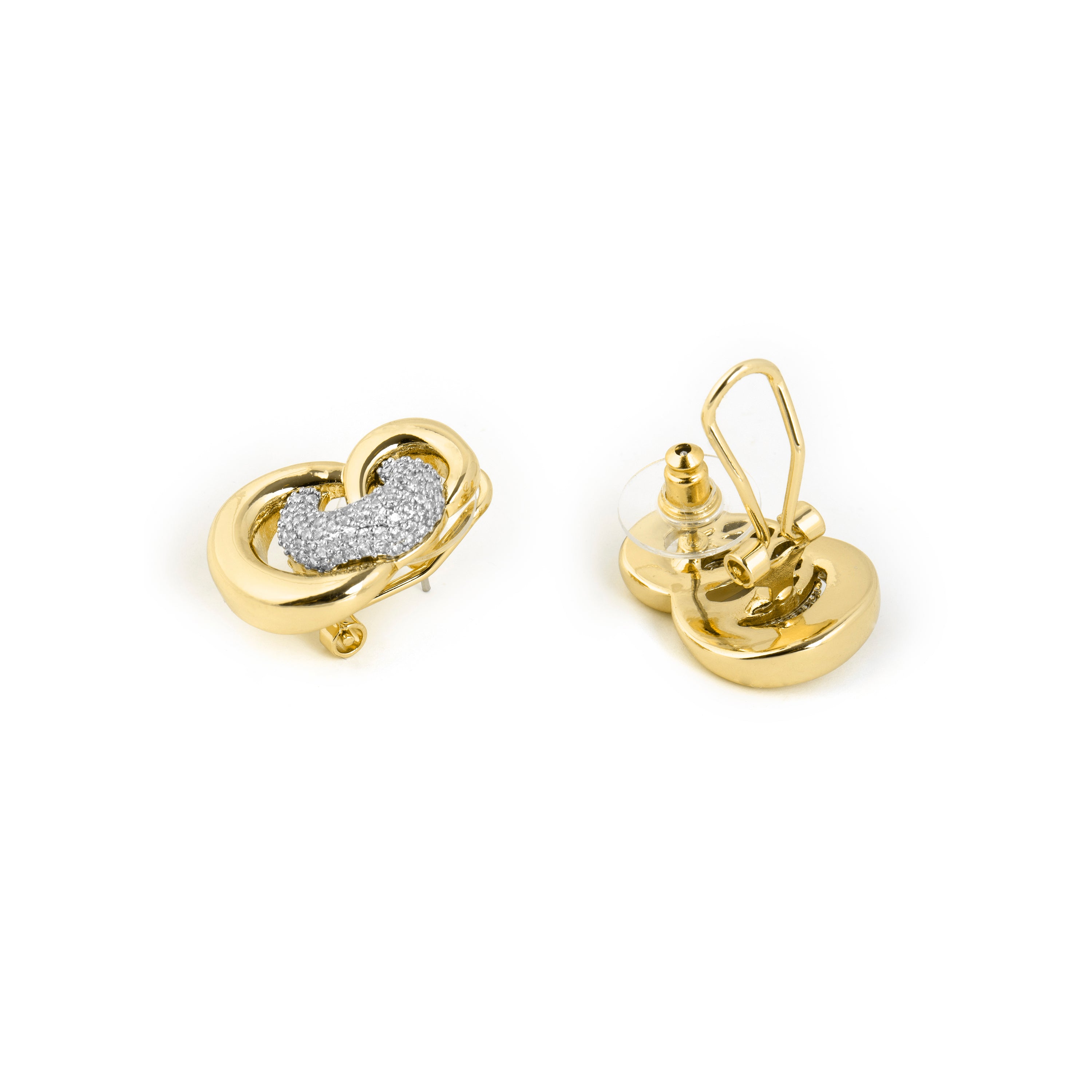 Boucles d'oreilles en zircon brillant finition or jaune 18k - Rayali
