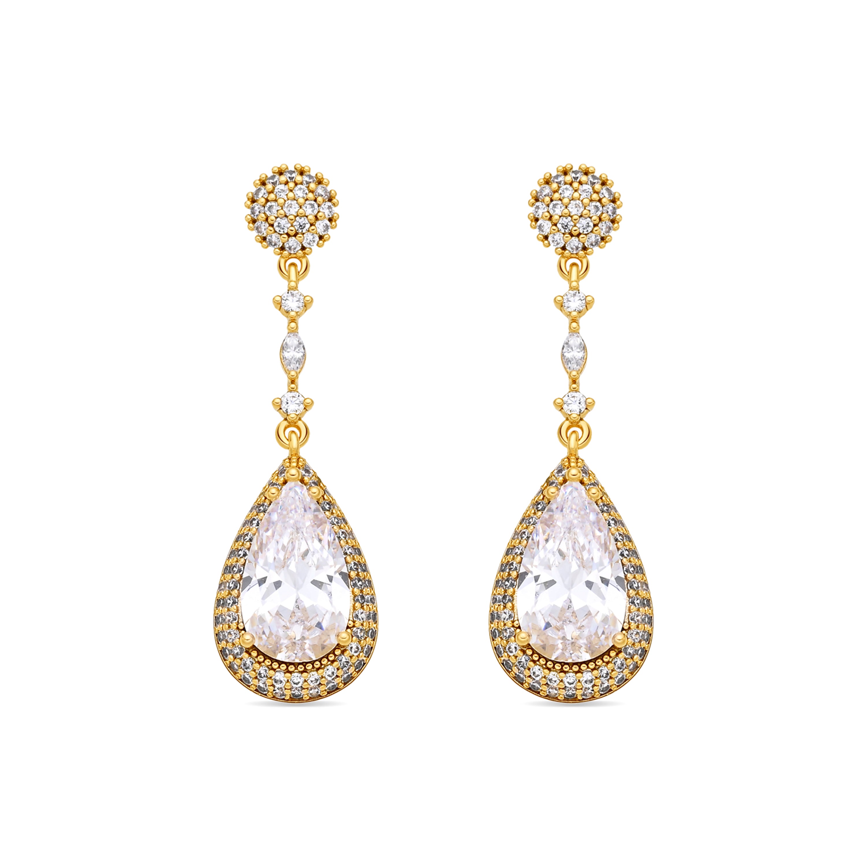 Pendientes de Circonita Brillante acabado en oro amarillo de 18k - Myrmo