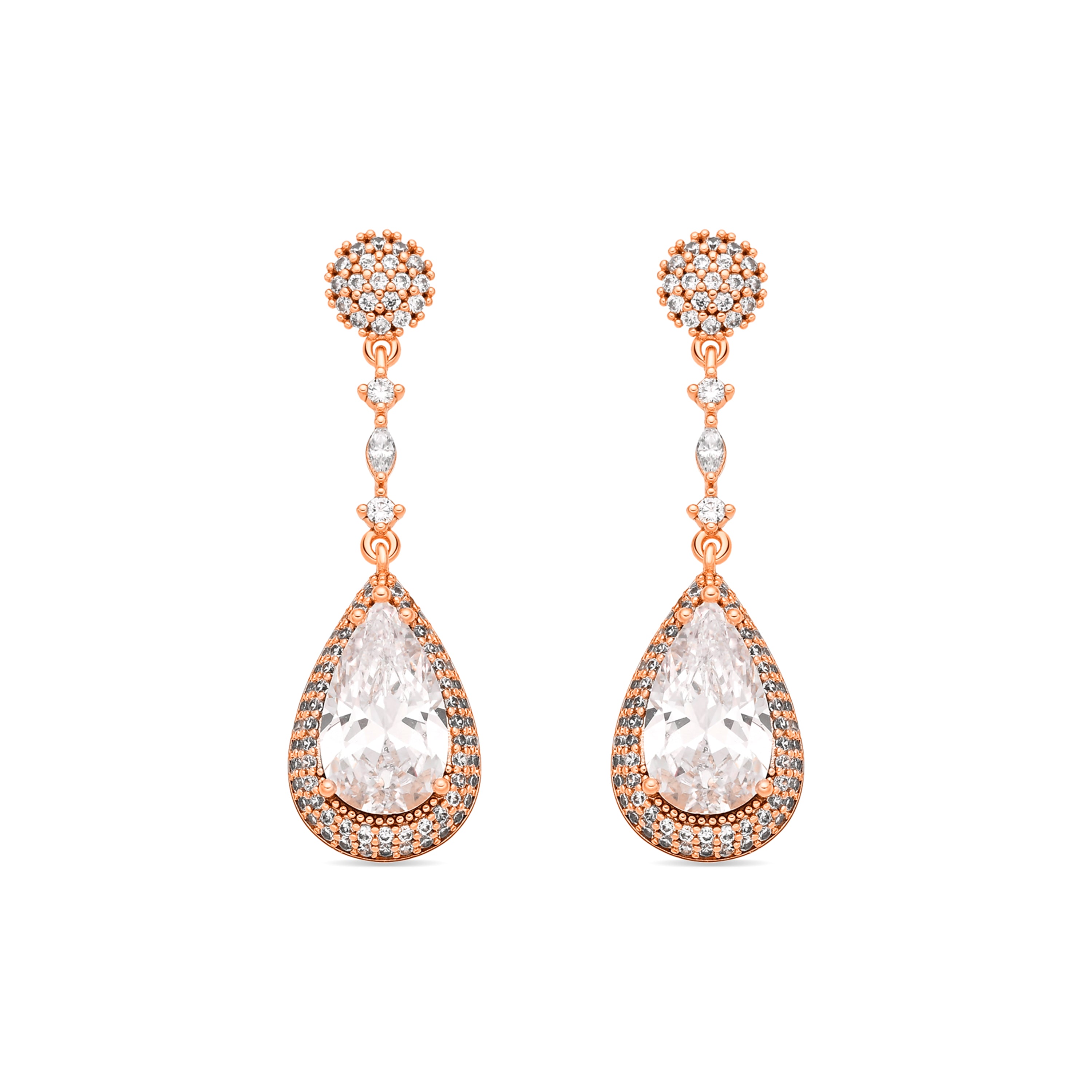 Brincos de zircónia brilhante com acabamento em ouro amarelo de 18k - Myrmo