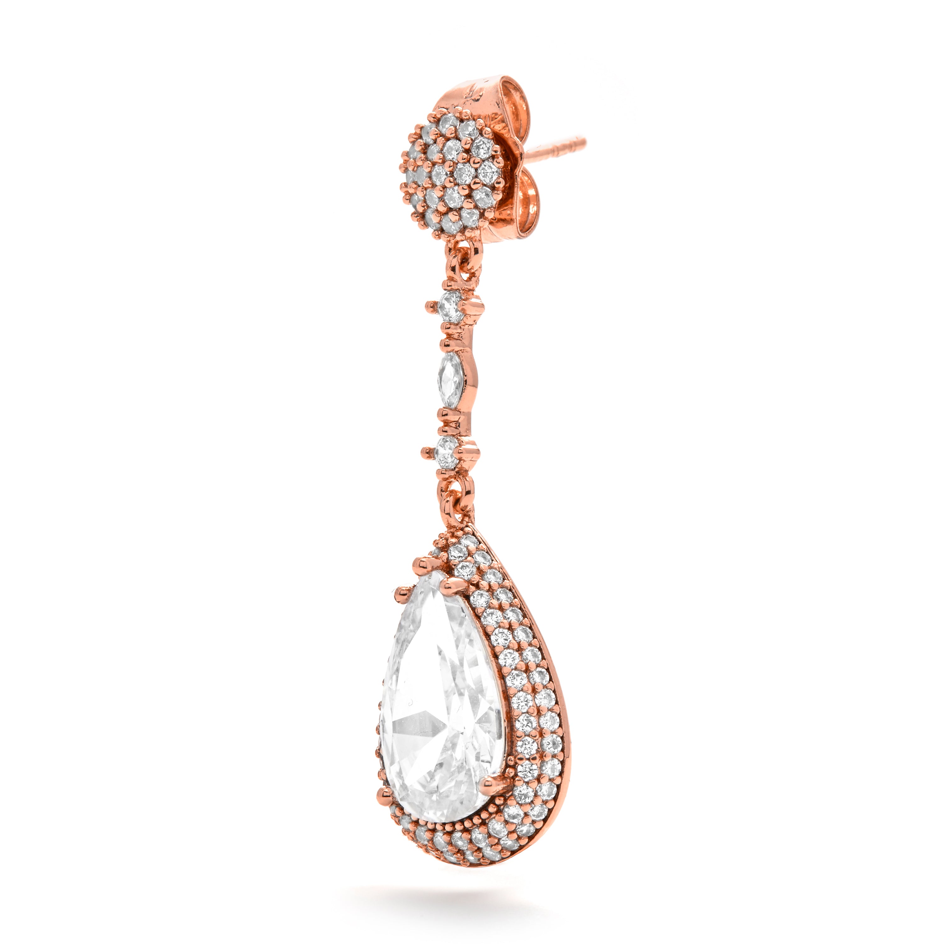 Boucles d'oreilles en zircon brillant finition or jaune 18k - Myrmo