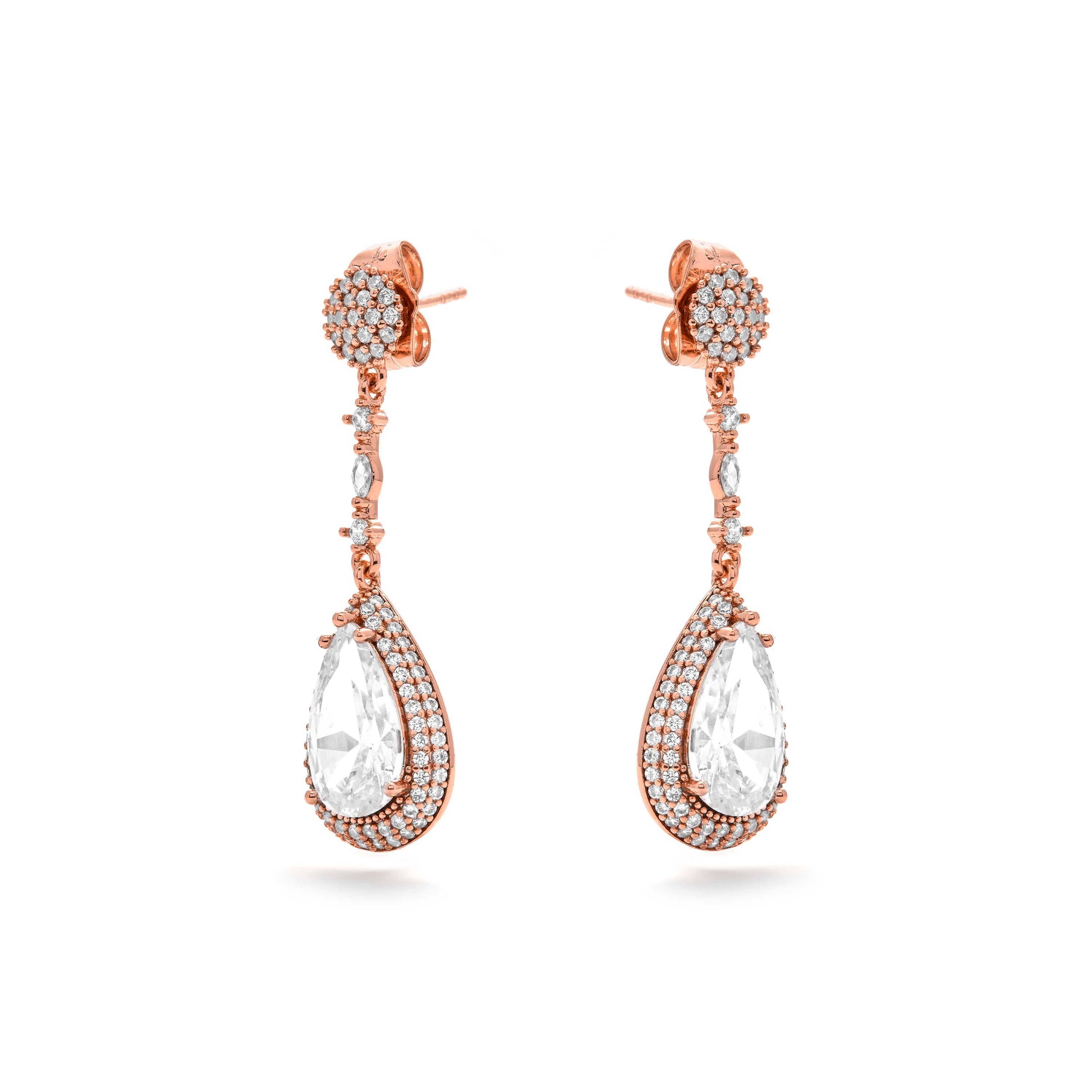 Brincos de zircónia brilhante com acabamento em ouro amarelo de 18k - Myrmo