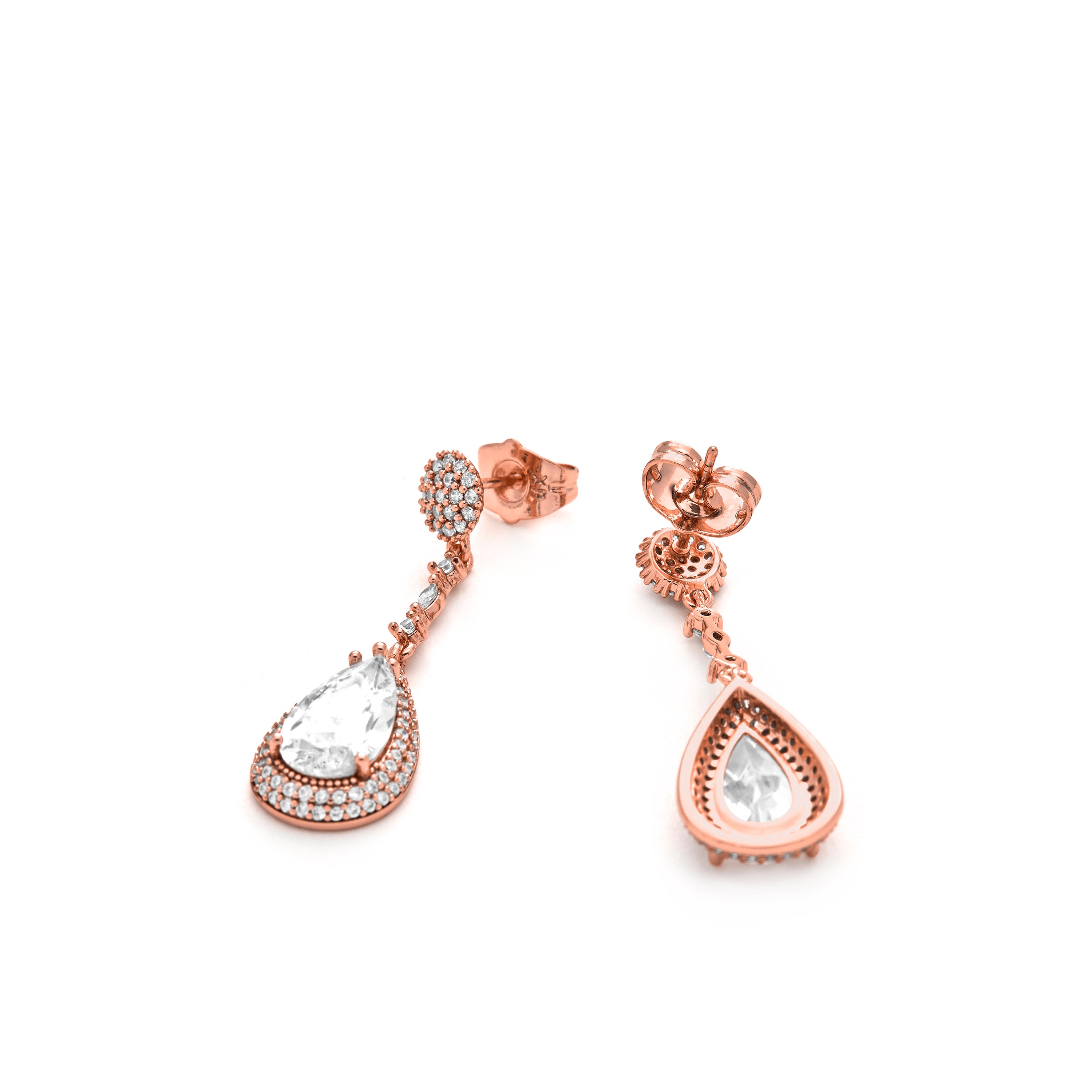 Glänzende Zirkonia-Ohrringe mit 18k Gelbgold-Finish - Myrmo