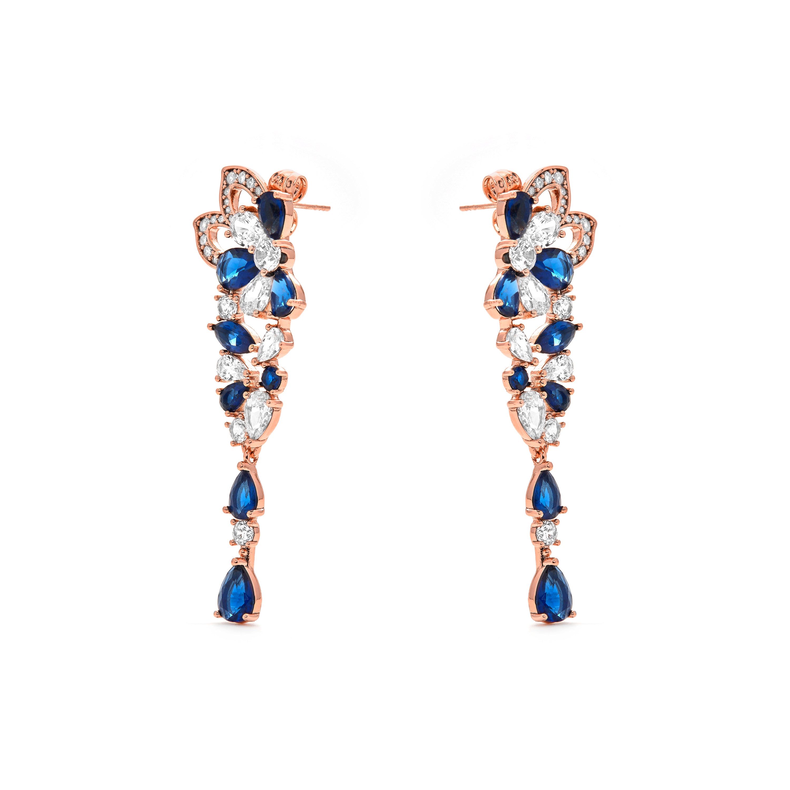 Boucles d'oreilles en zirconium saphir finition or jaune 18k - Uliso