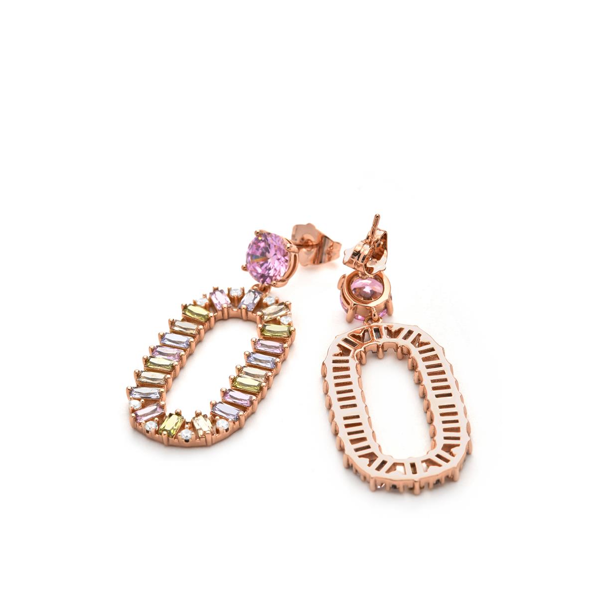 Multicolor Cubic Zirconia Earrings finished in 18k yellow gold - Arose