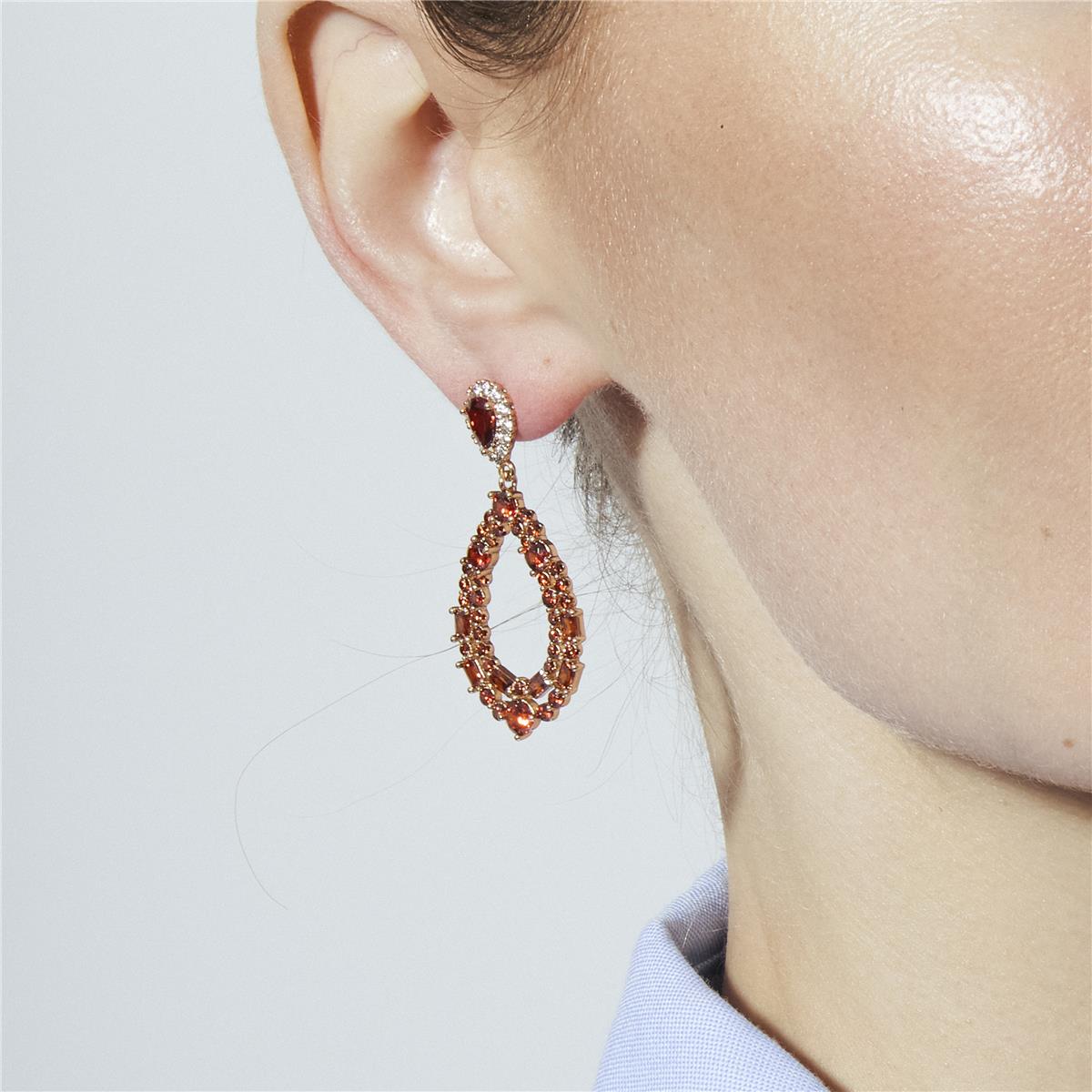 Rubin-Zirkonia-Ohrringe mit 18k Gelbgold-Finish - Damao