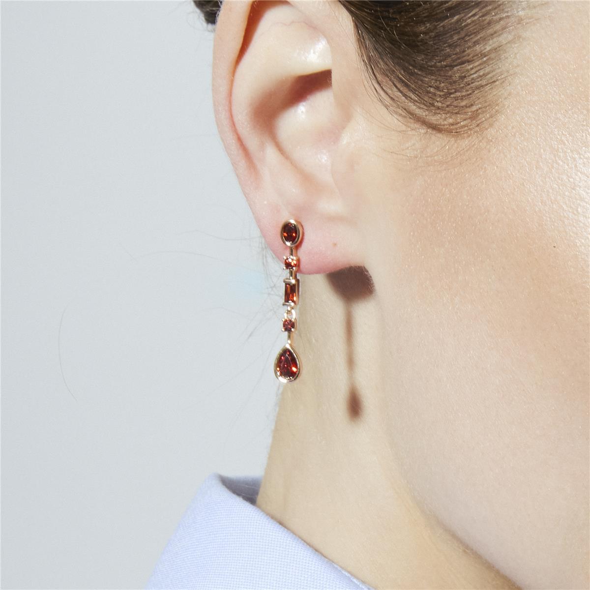 Pendientes de Circonita Rubí acabado en oro amarillo de 18k - Mobor