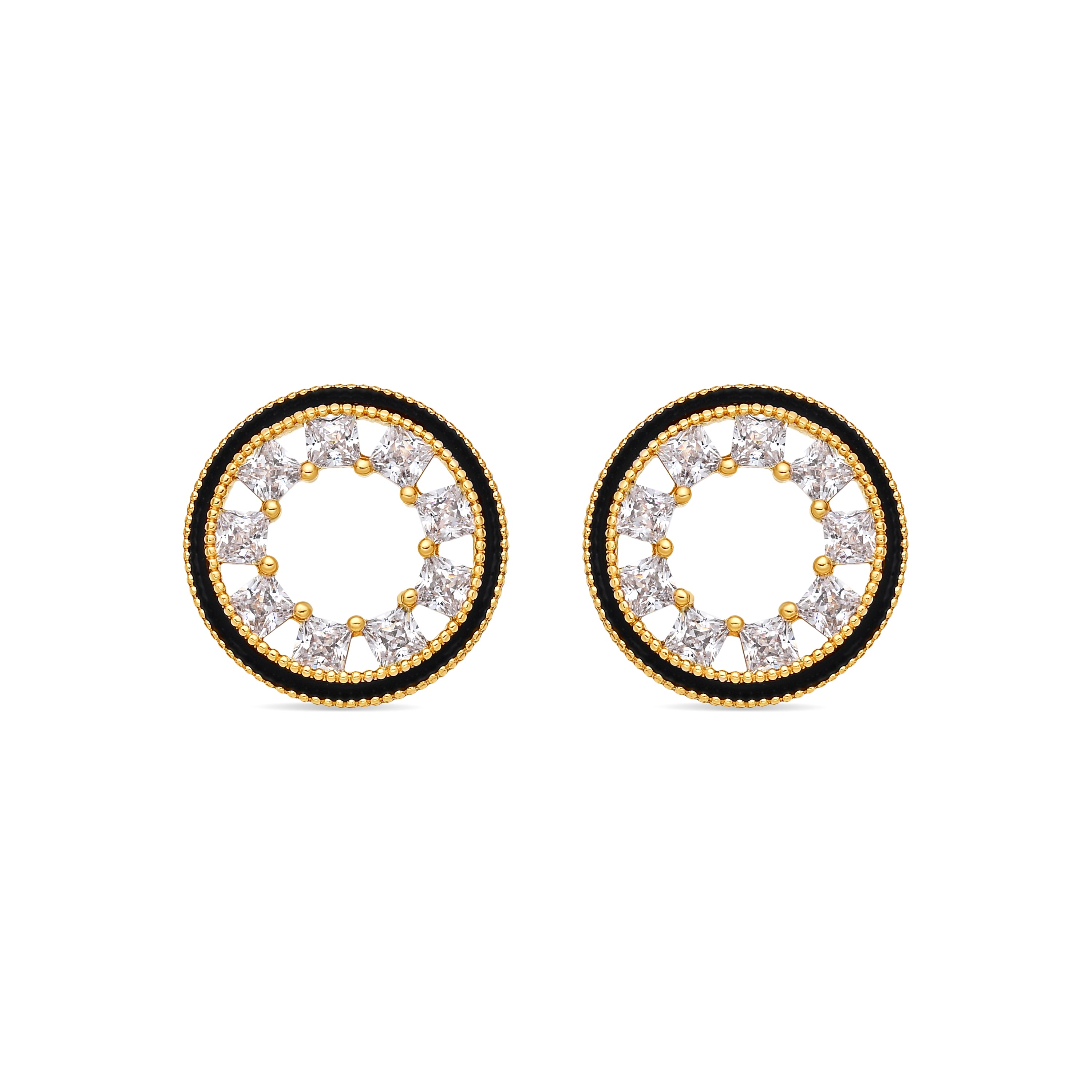 Pendientes de Circonita Brillante acabado en oro amarillo de 18k - Nuerik