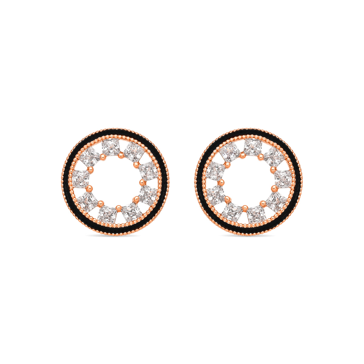 Glänzende Zirkonia-Ohrringe mit 18k Gelbgold-Finish - Nuerik