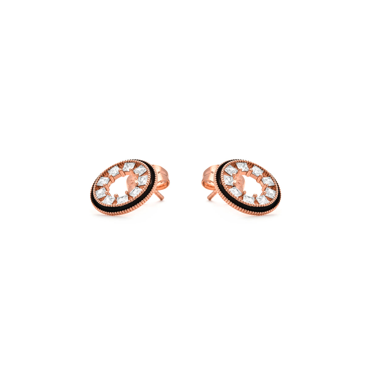 Glänzende Zirkonia-Ohrringe mit 18k Gelbgold-Finish - Nuerik