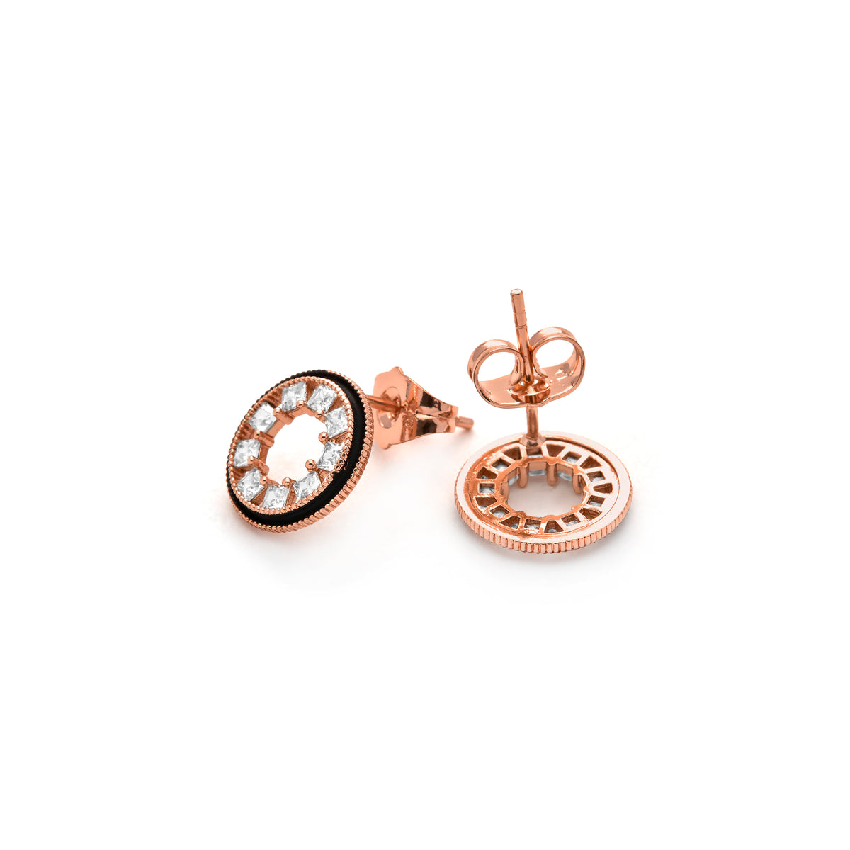 Glänzende Zirkonia-Ohrringe mit 18k Gelbgold-Finish - Nuerik