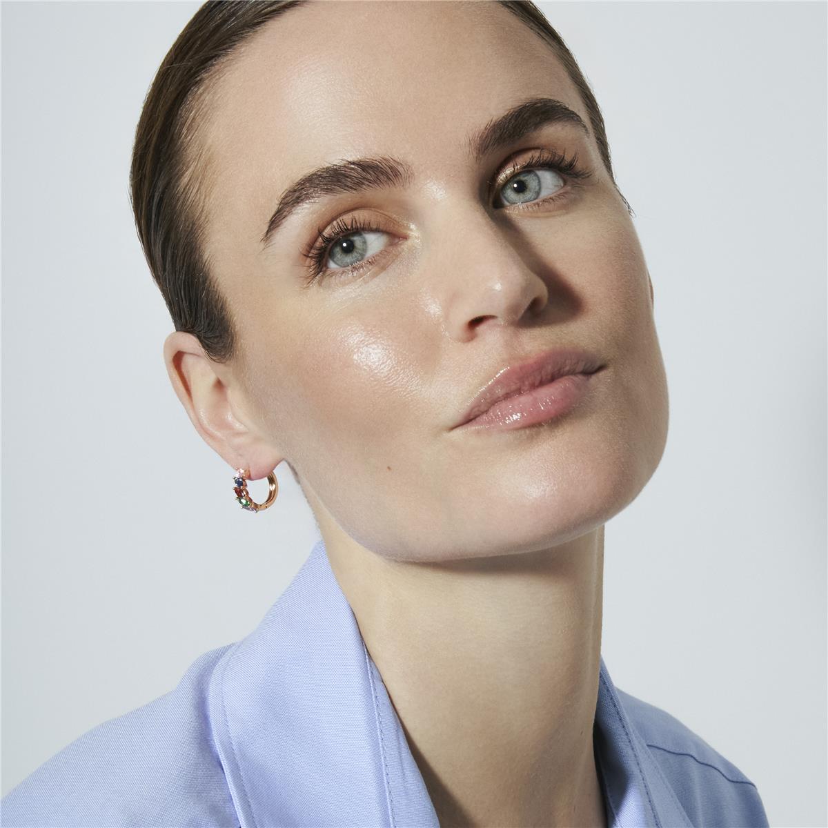 Multicolor Cubic Zirconia Earrings finished in 18k yellow gold - Widas