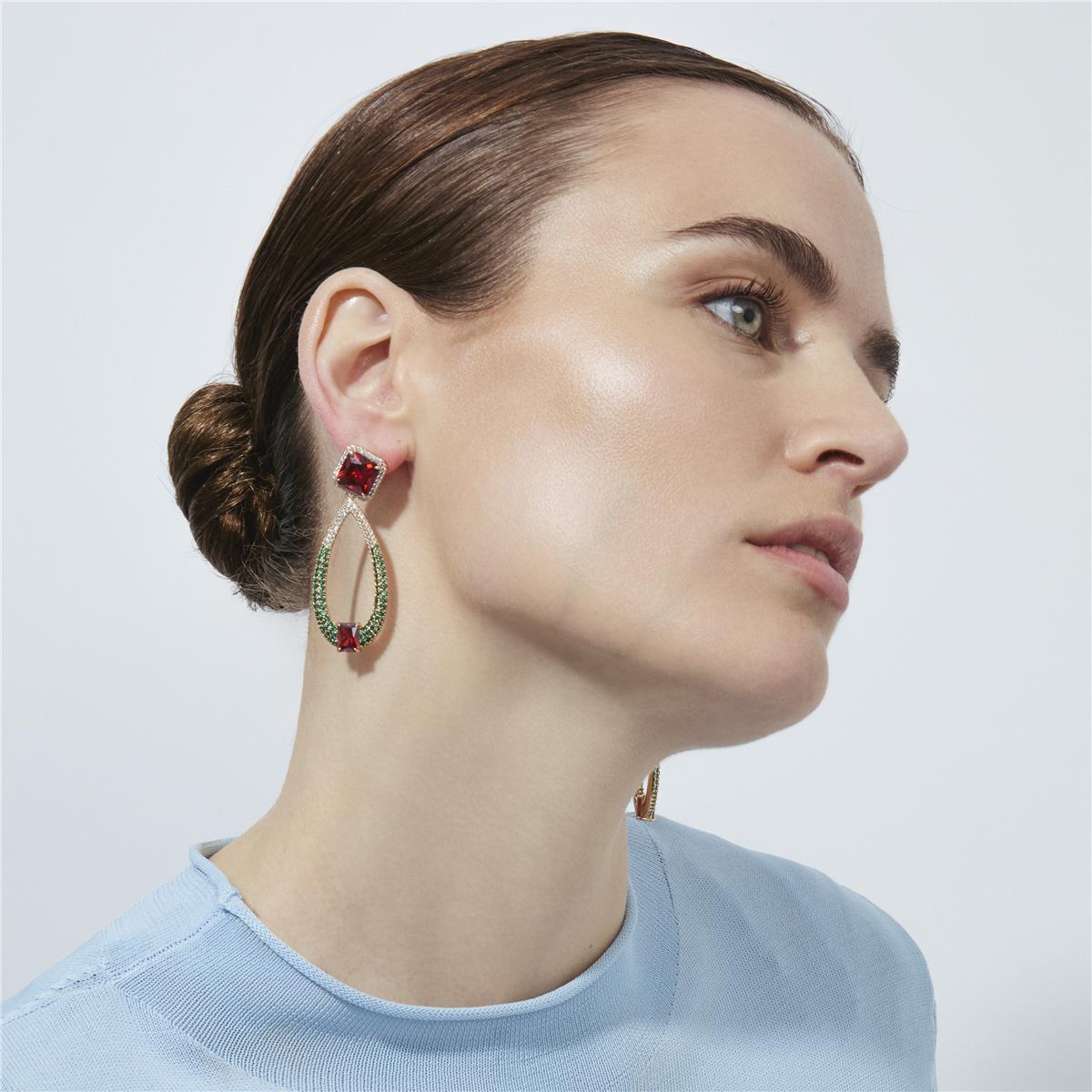 Pendientes de Circonita Multicolor acabado en oro amarillo de 18k - Saha