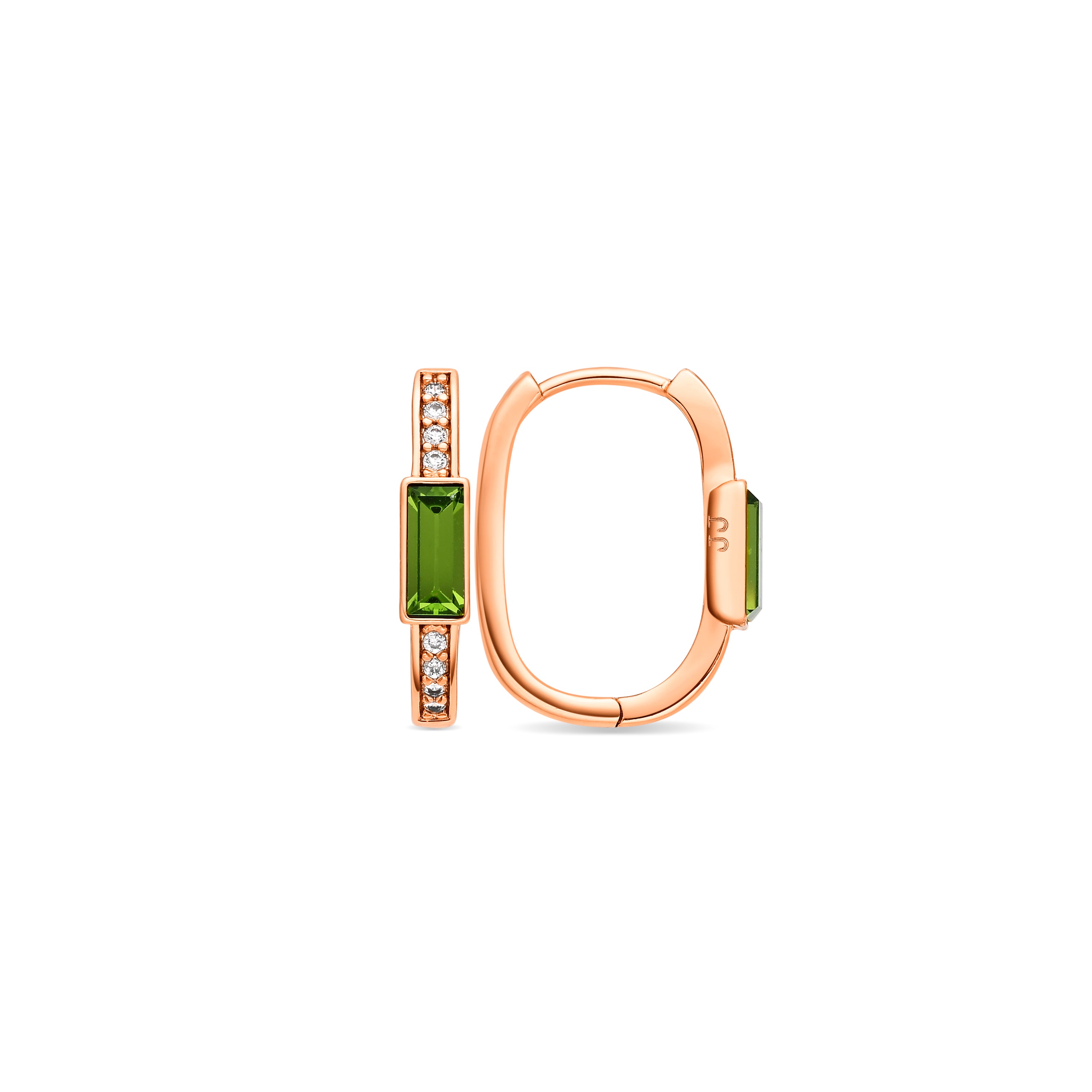 Peridot-Zirkonia-Ohrringe mit 18 Karat Gelbgold-Finish - Rasbael