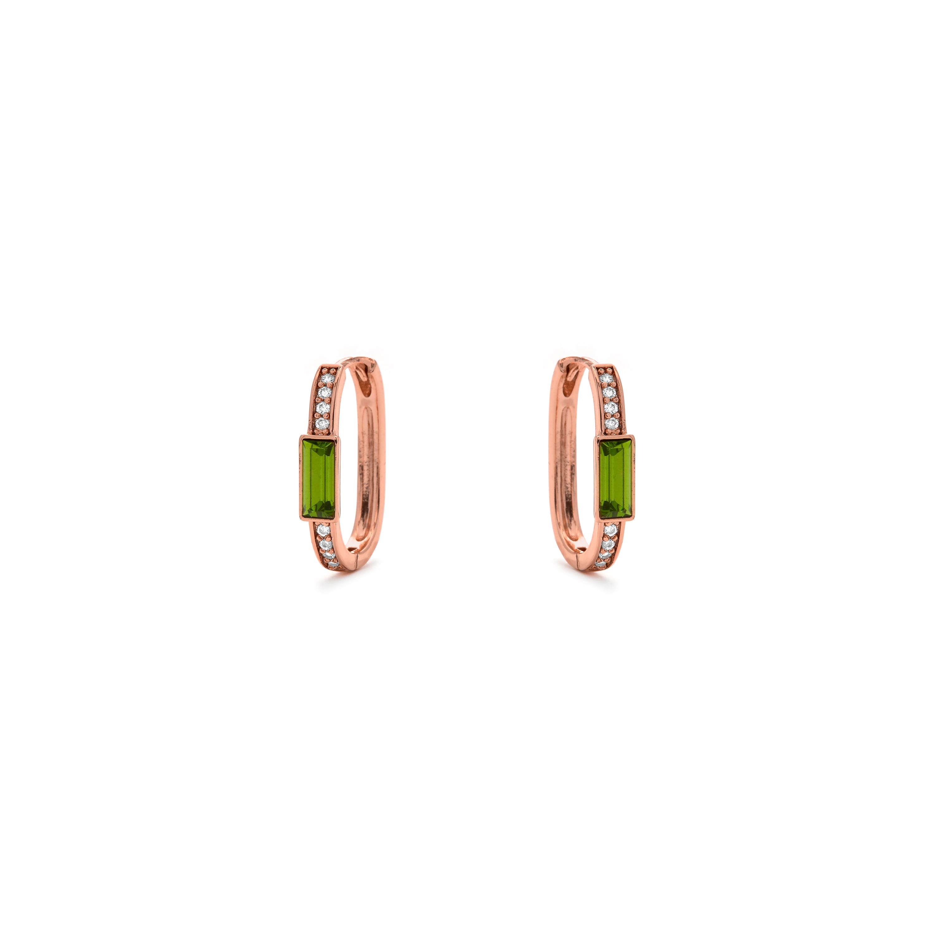 Peridot-Zirkonia-Ohrringe mit 18 Karat Gelbgold-Finish - Rasbael