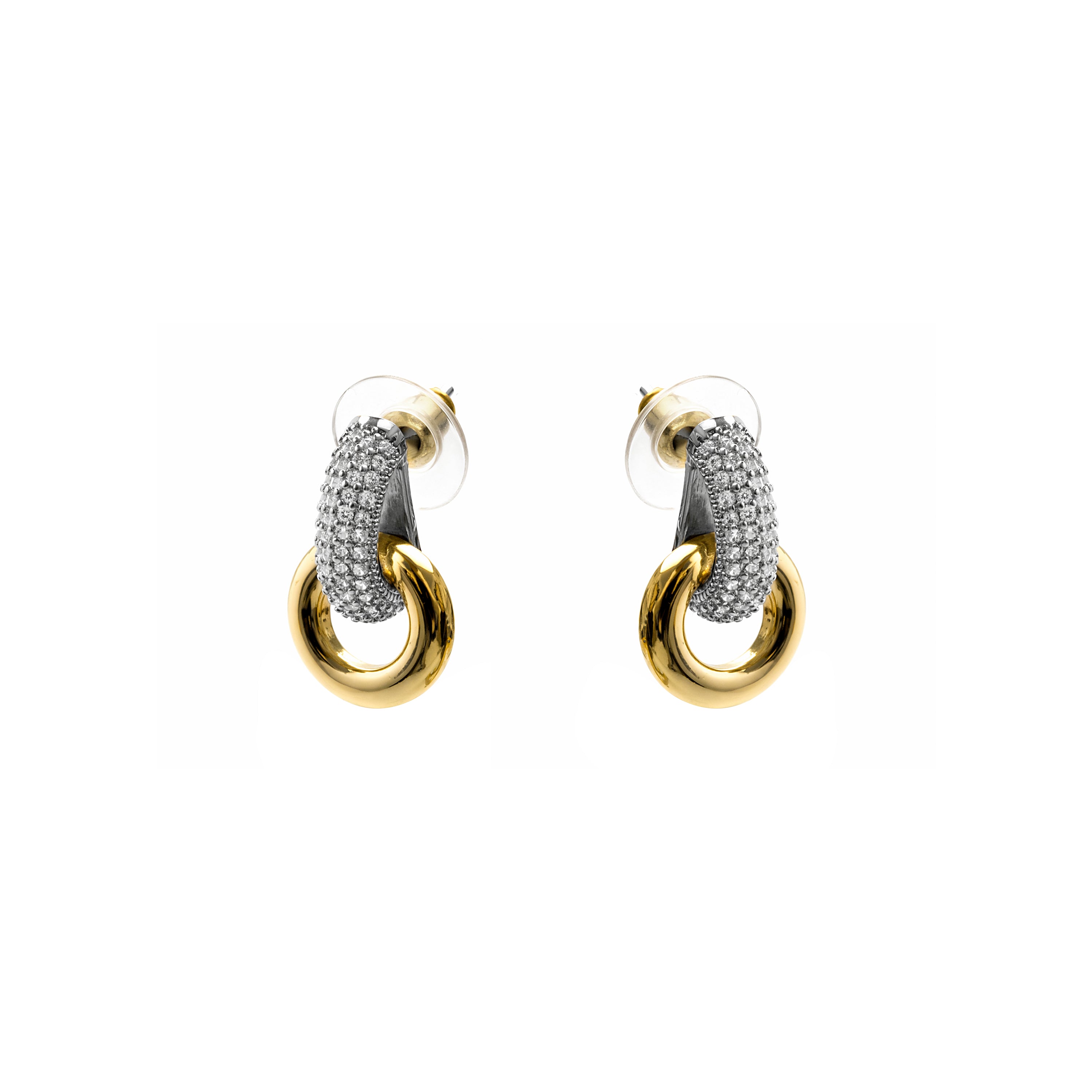 Brincos de Zircónia Brilhante com acabamento em ouro amarelo 18k - Lepua