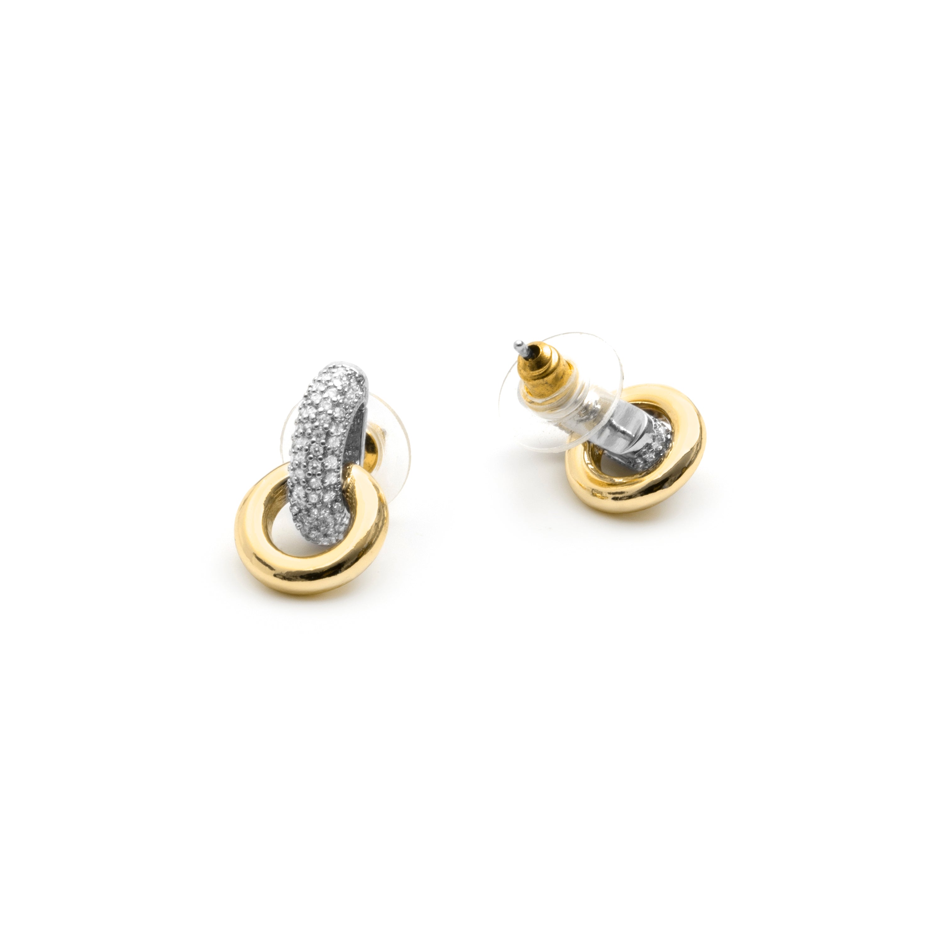 Brincos de Zircónia Brilhante com acabamento em ouro amarelo 18k - Lepua