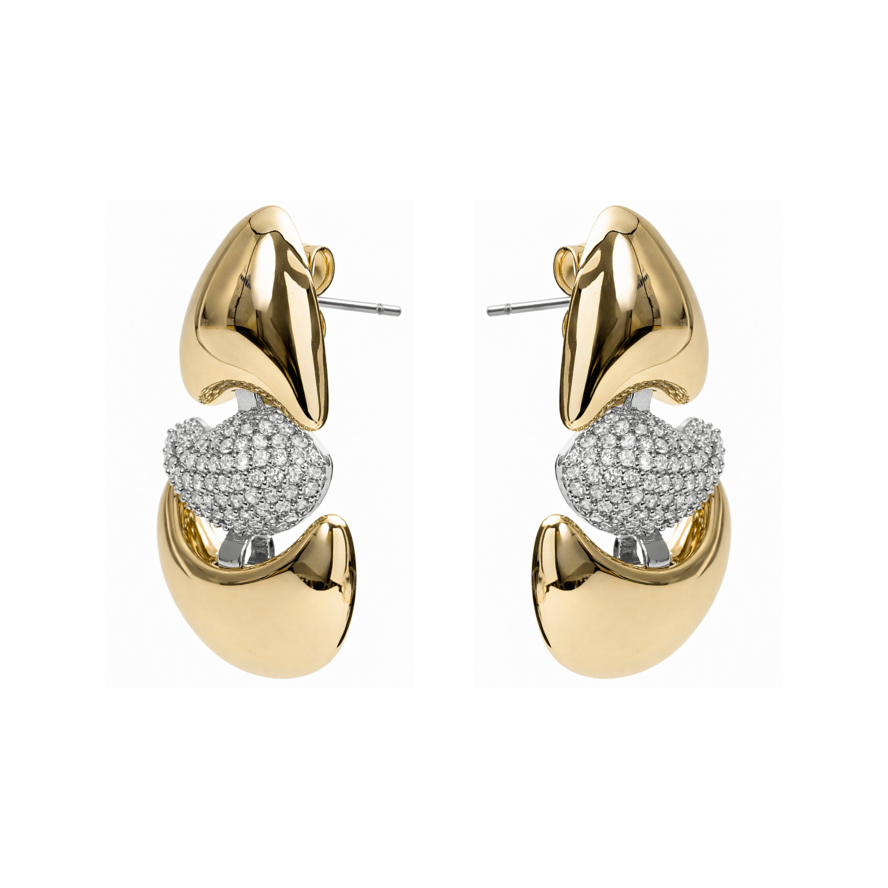 18k Yellow Gold Finish Sparkling Cubic Zirconia Earrings - Atlin