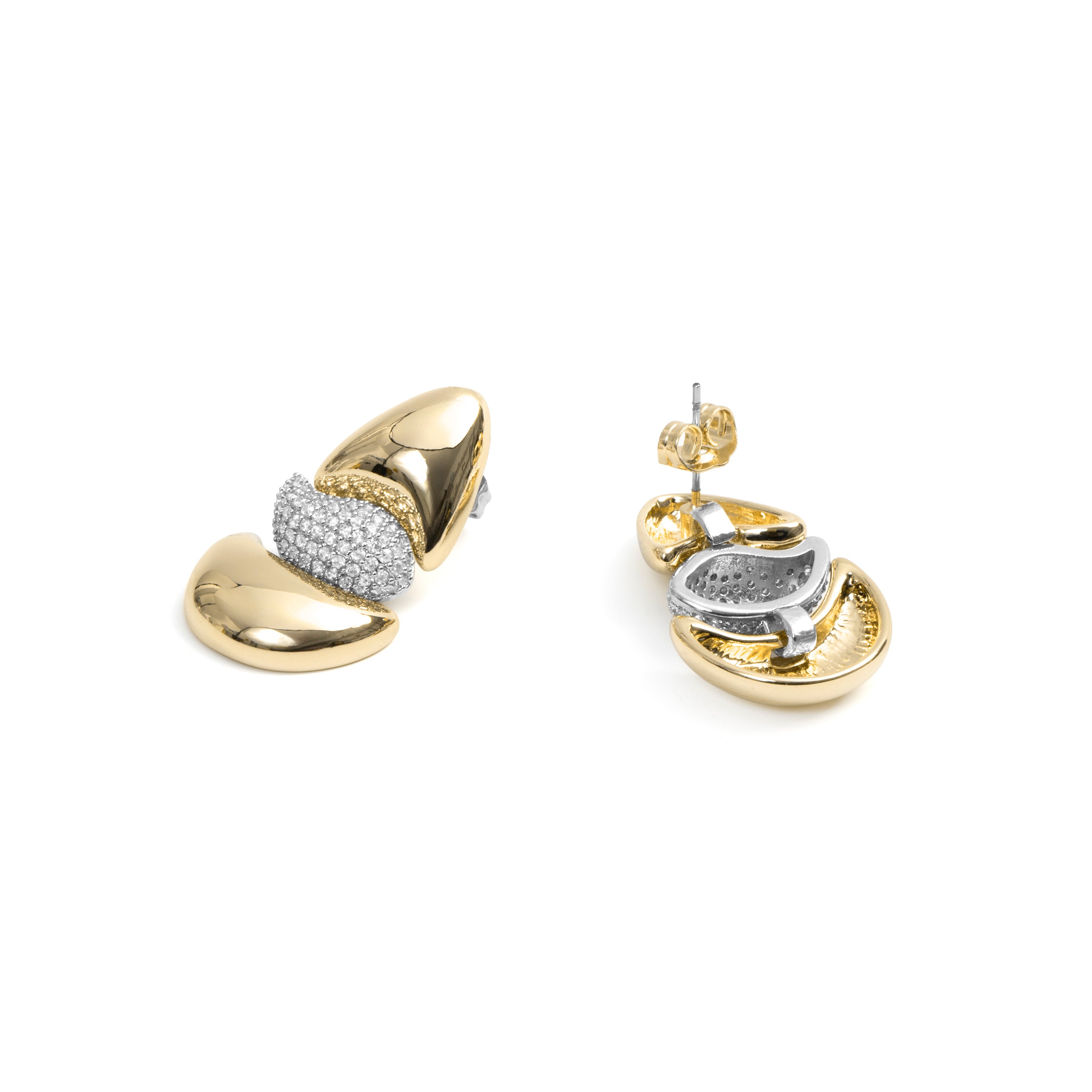 18k Yellow Gold Finish Sparkling Cubic Zirconia Earrings - Atlin