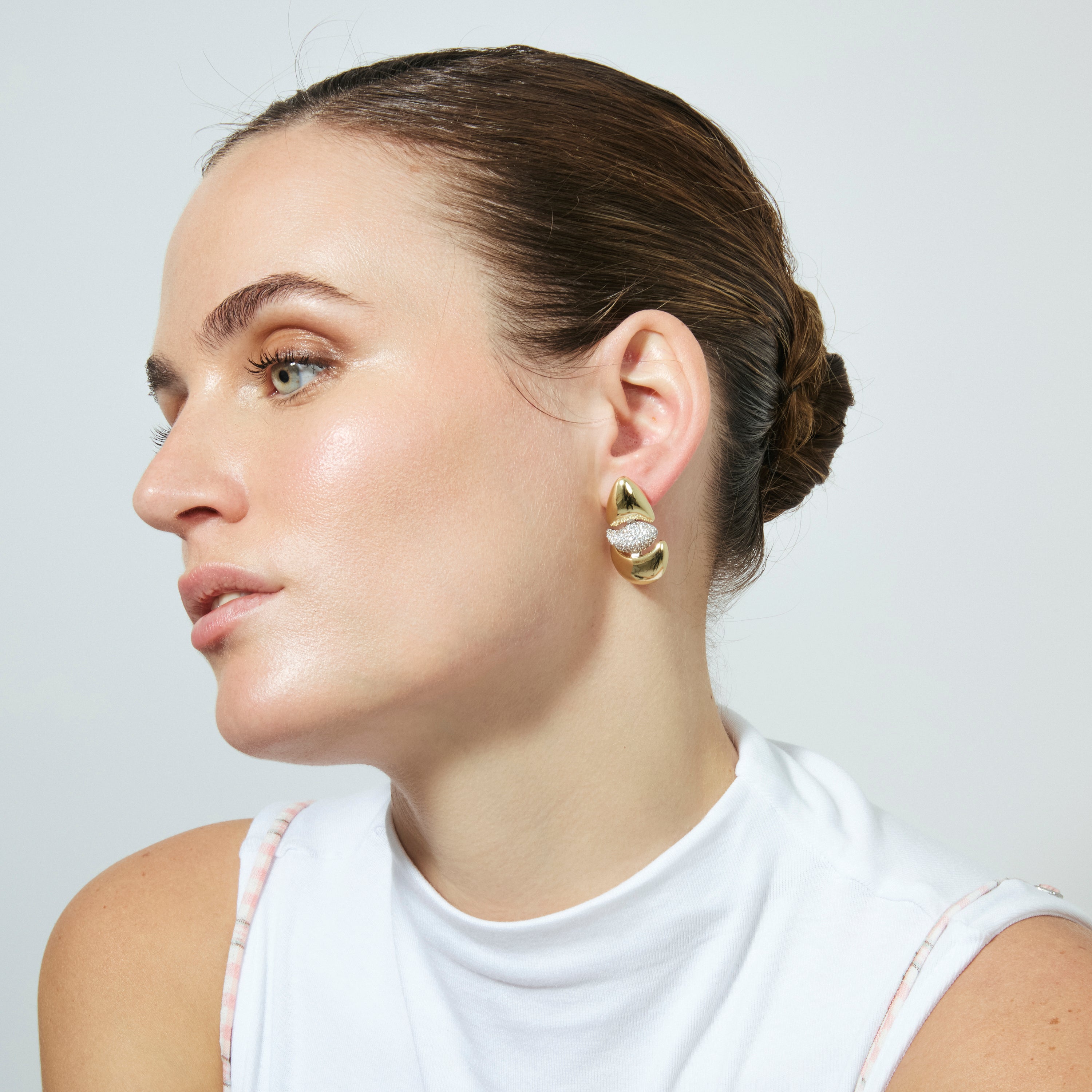 18k Yellow Gold Finish Sparkling Cubic Zirconia Earrings - Atlin