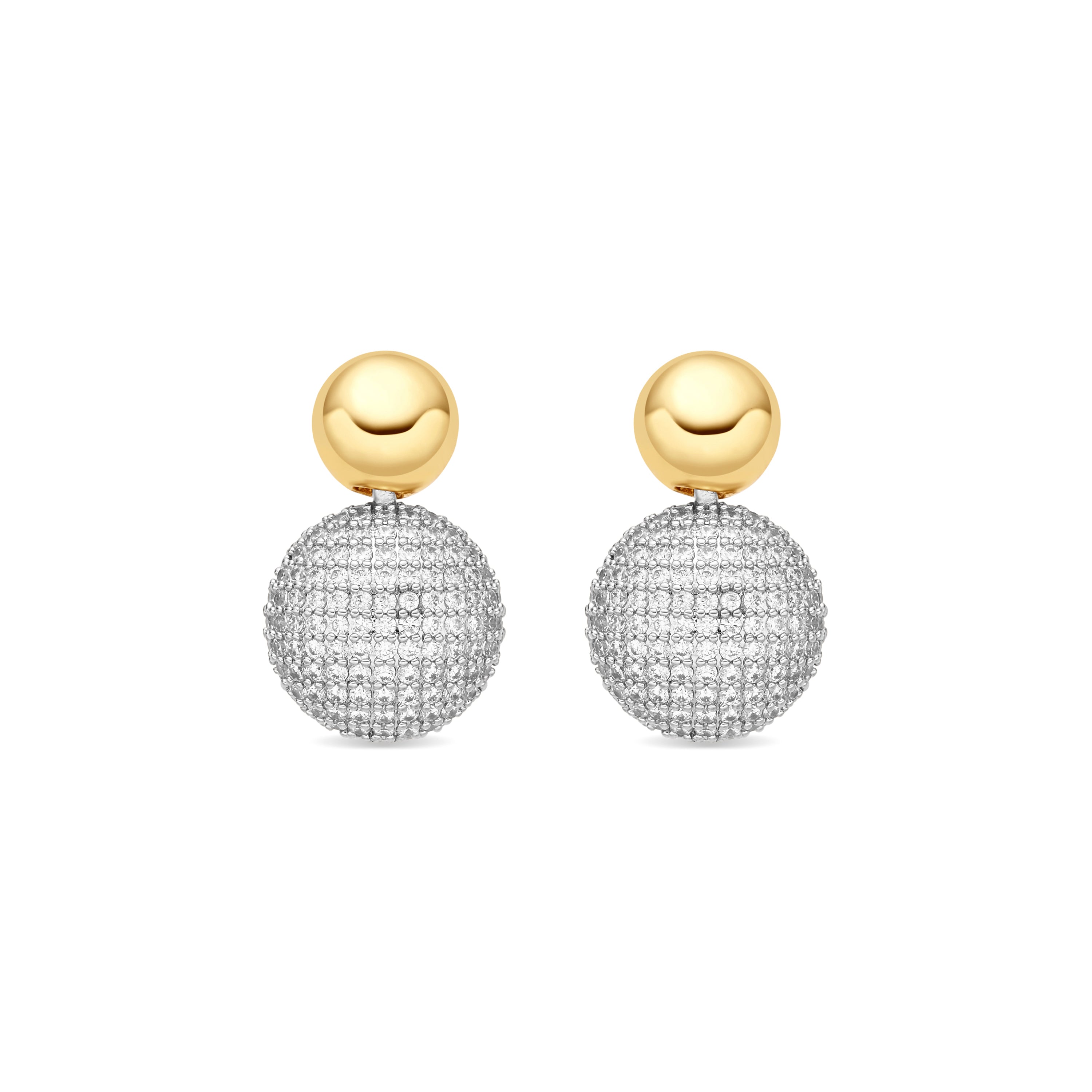 18k Yellow Gold Finish Sparkling Cubic Zirconia Earrings - Avihe