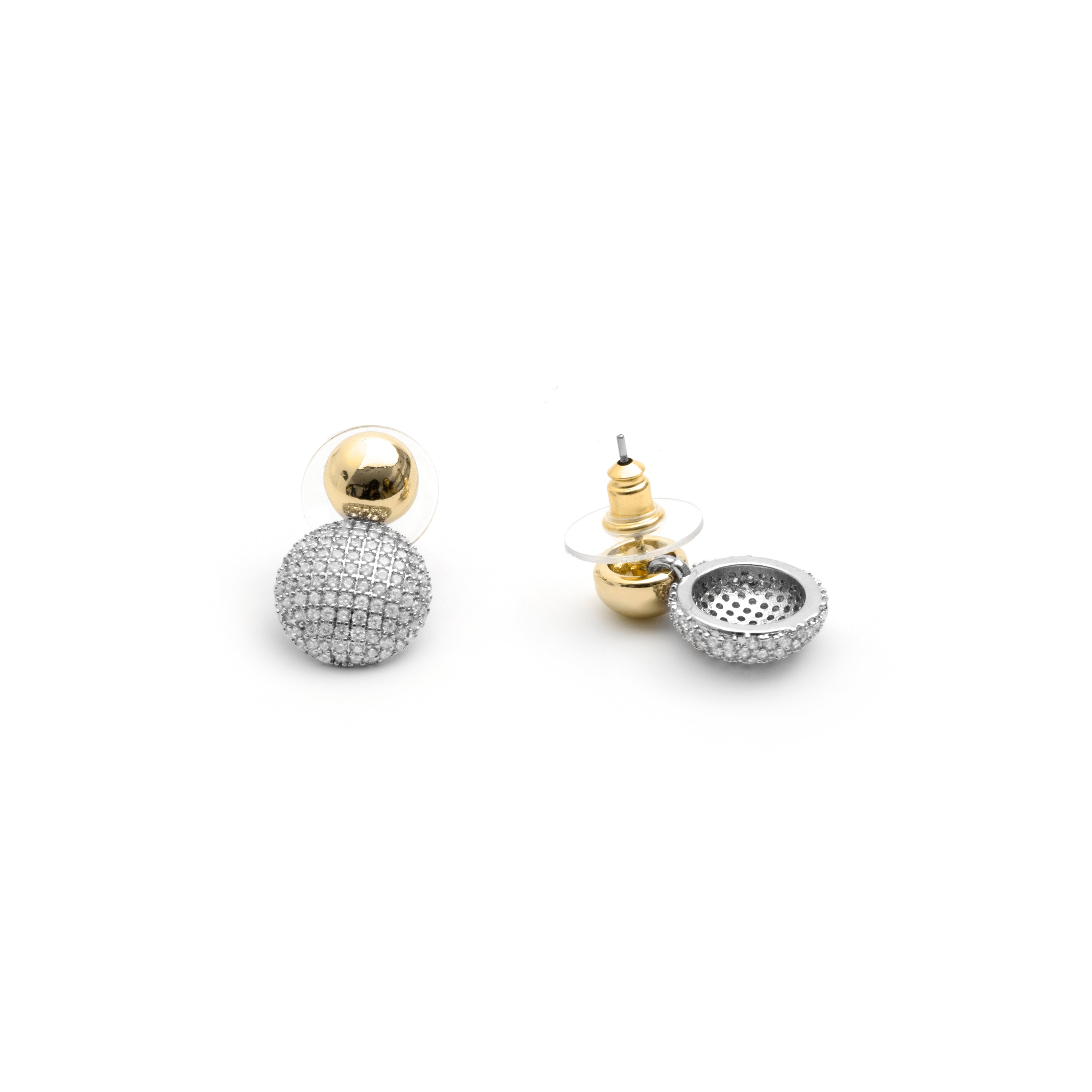 18k Yellow Gold Finish Sparkling Cubic Zirconia Earrings - Avihe