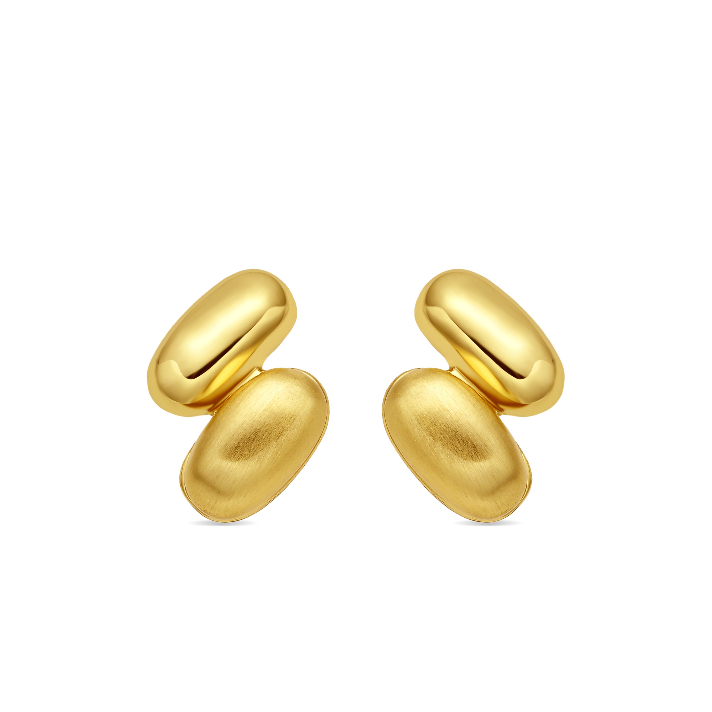 Brincos com acabamento em ouro amarelo de 18k - Jiola