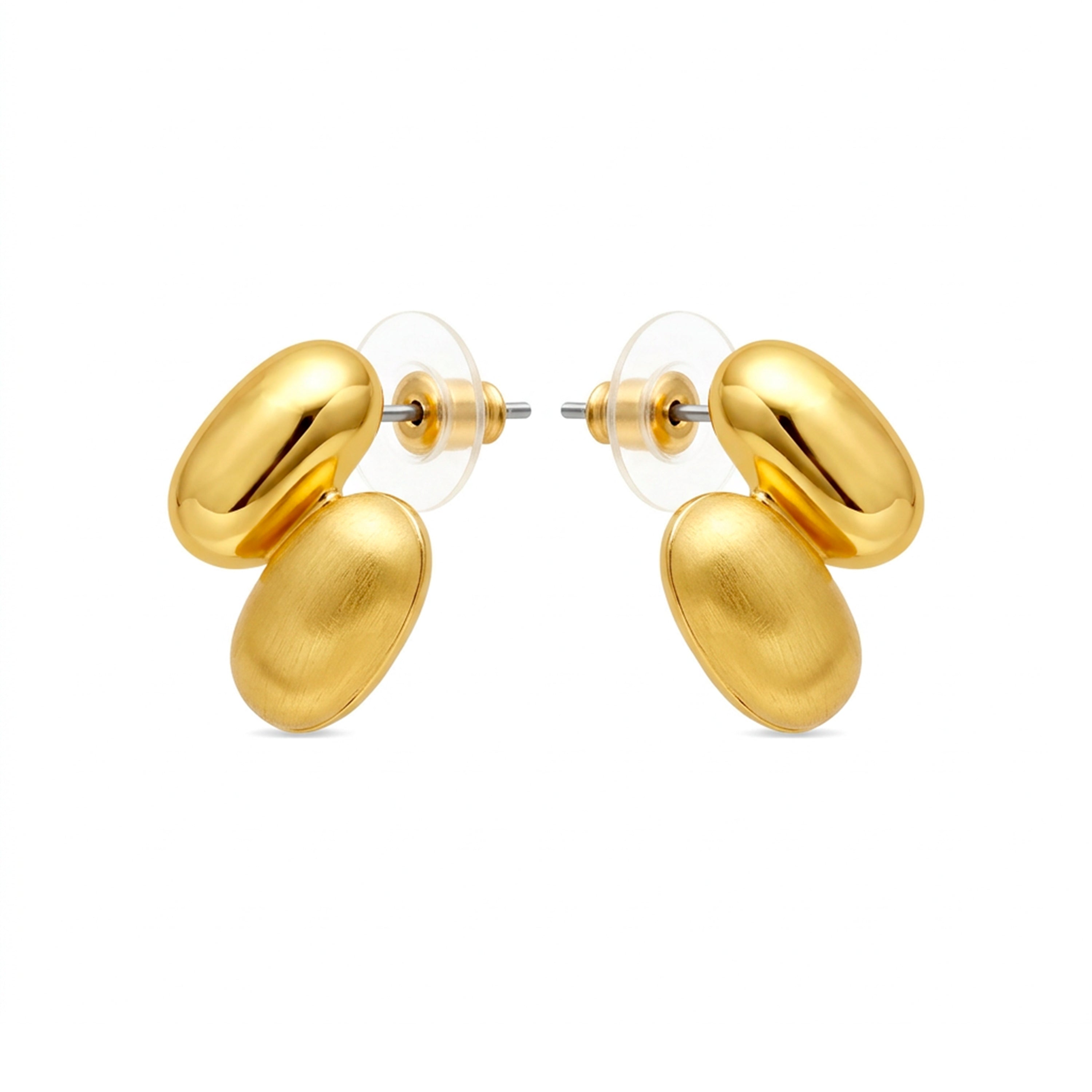 Brincos com acabamento em ouro amarelo de 18k - Jiola