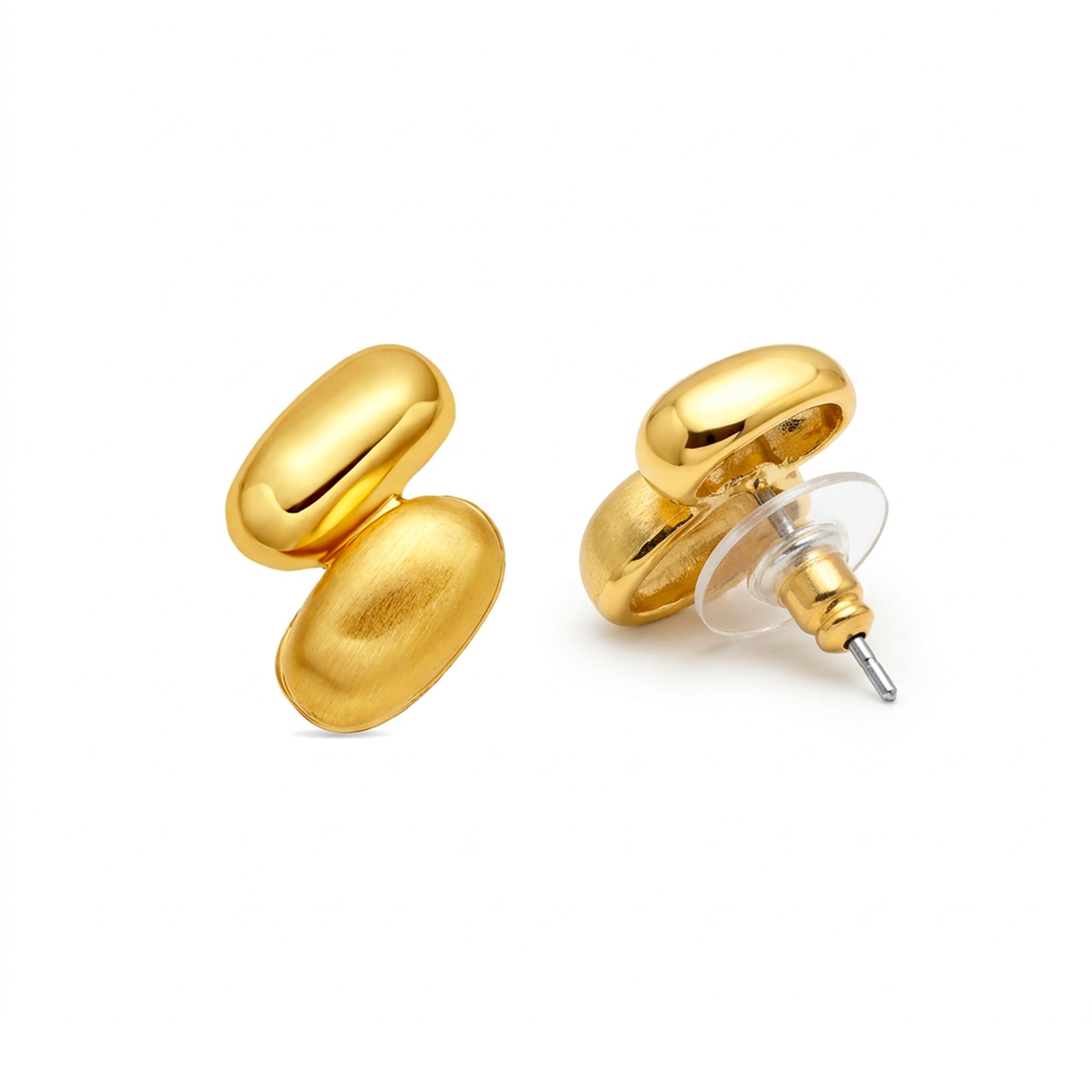 Brincos com acabamento em ouro amarelo de 18k - Jiola