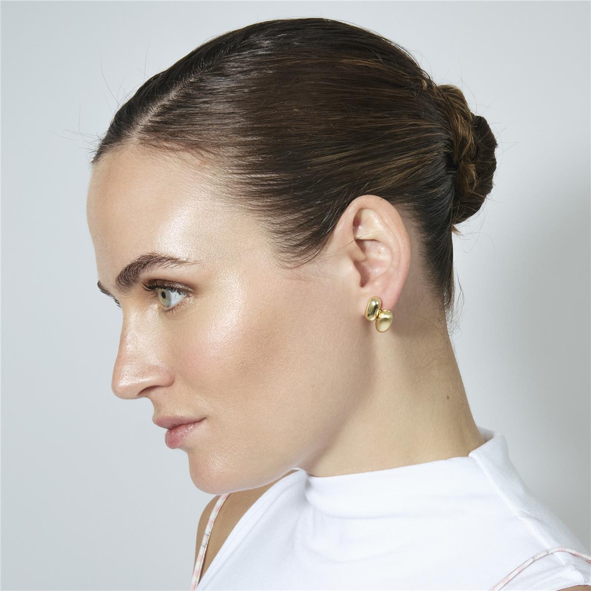 Brincos com acabamento em ouro amarelo de 18k - Jiola
