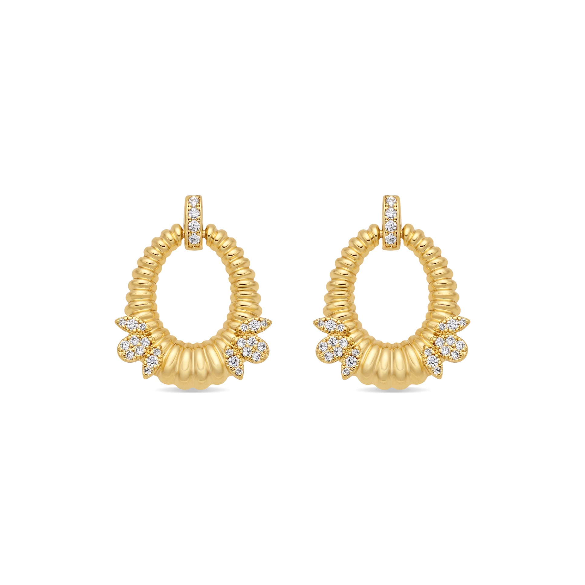 Boucles d'oreilles Mame finition or jaune 18k - Mame BLANCO