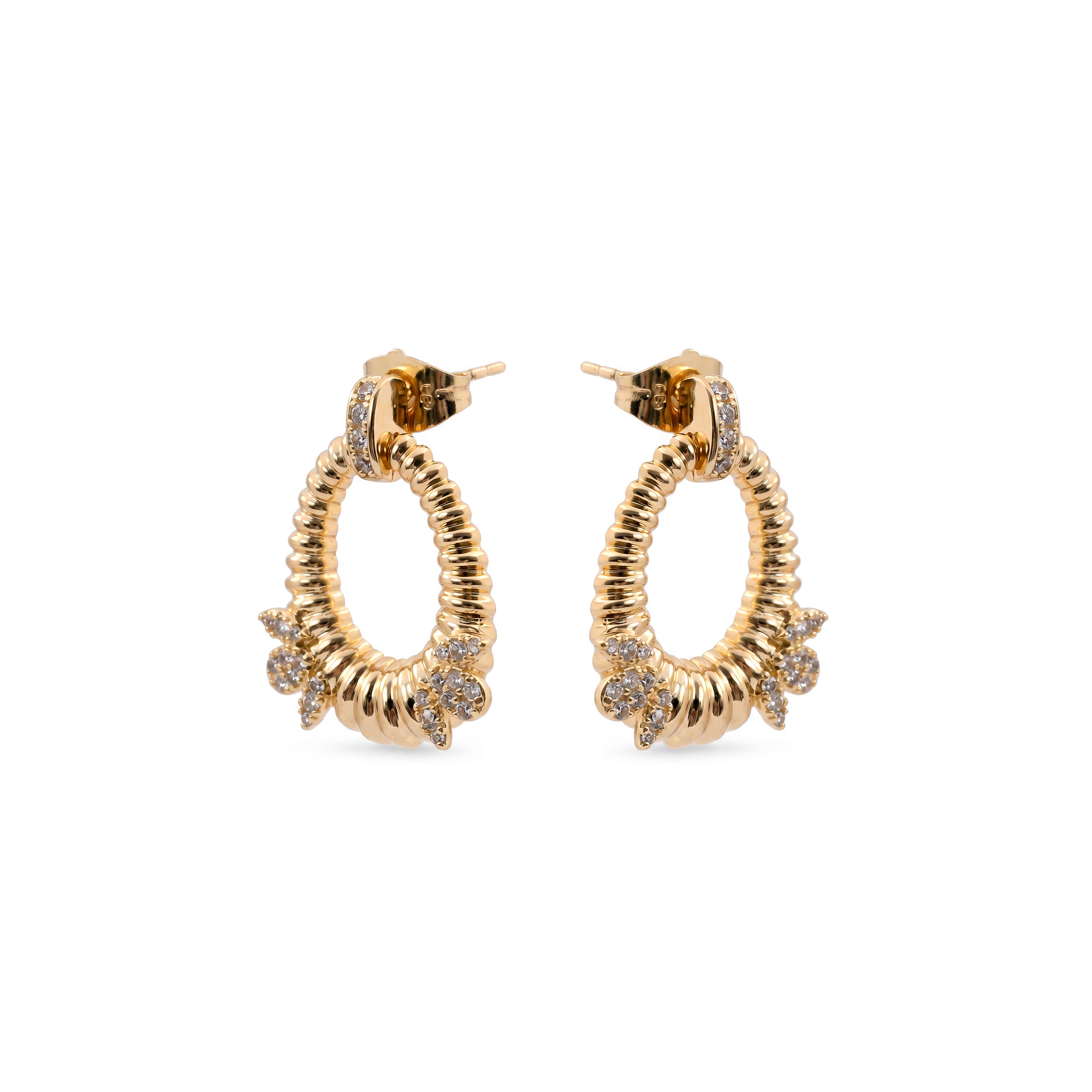Boucles d'oreilles Mame finition or jaune 18k - Mame BLANCO