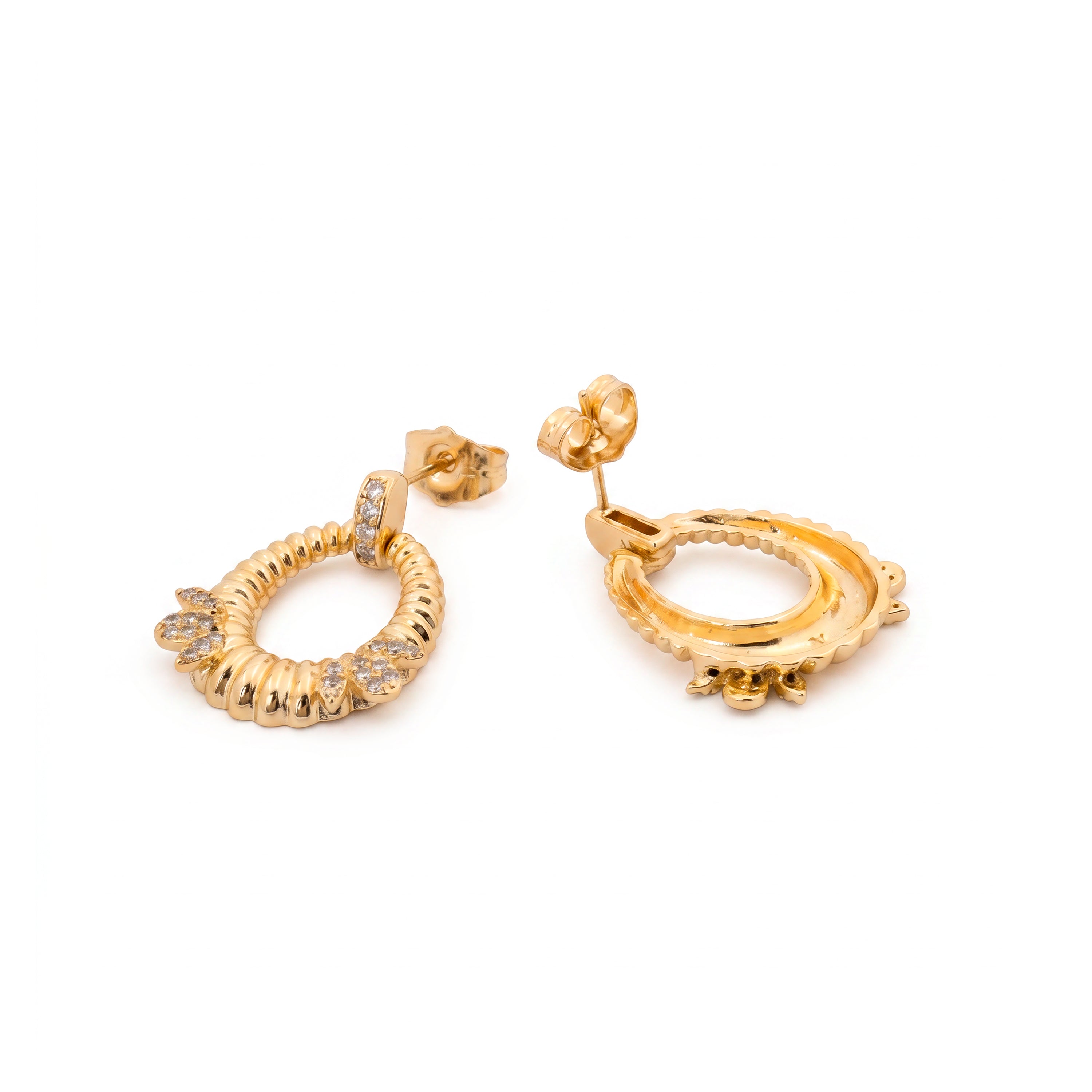 Boucles d'oreilles Mame finition or jaune 18k - Mame BLANCO