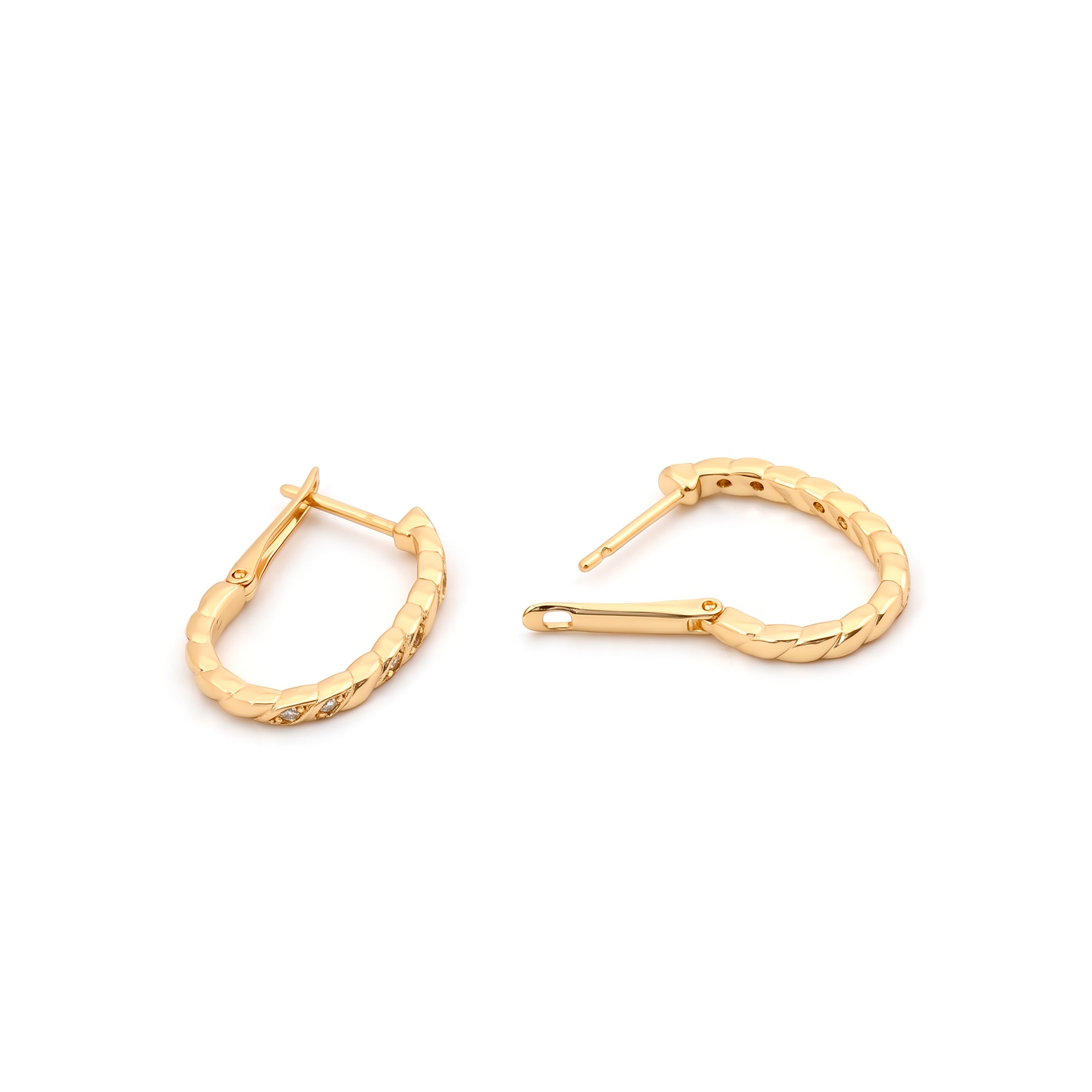 Kruulnaz Ohrringe mit 18k Gelbgold-Finish - Kruulnaz WEISS
