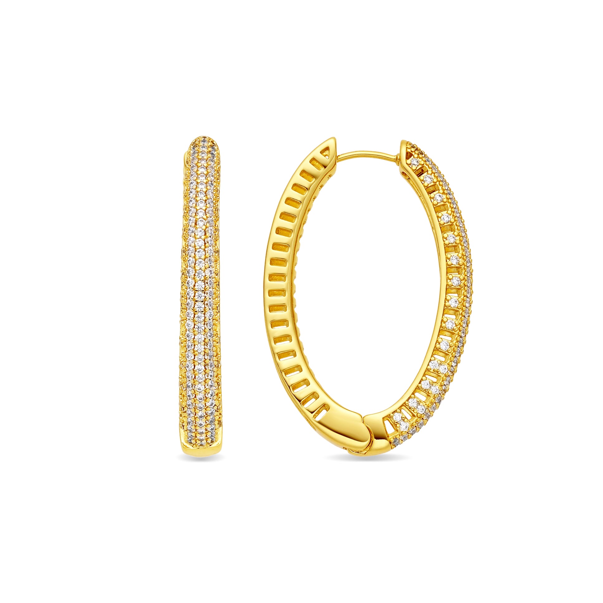 Orecchini Tezci finitura oro giallo 18k - Tezci BIANCO