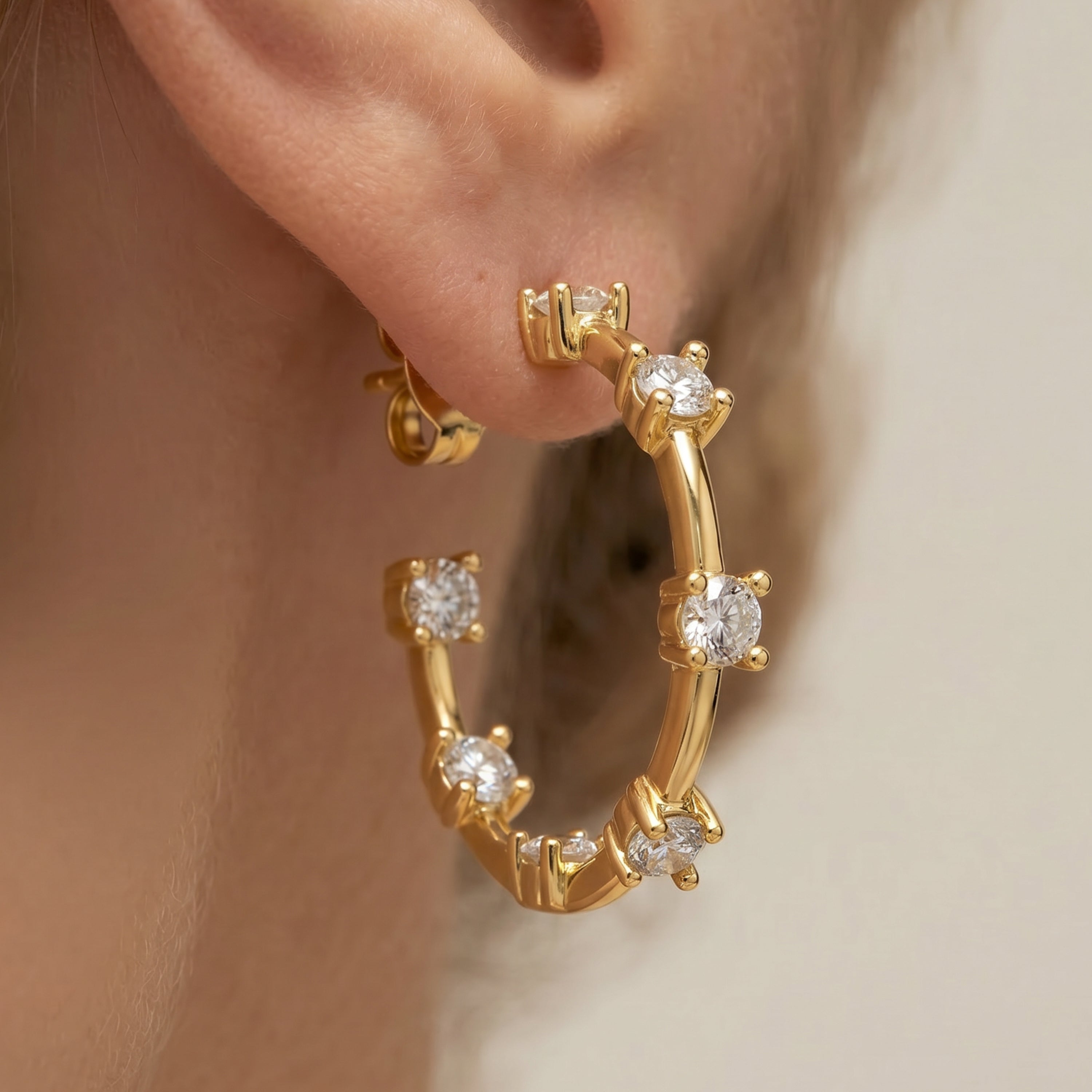 Orecchini Rablo finitura oro giallo 18k - Rablo BIANCO