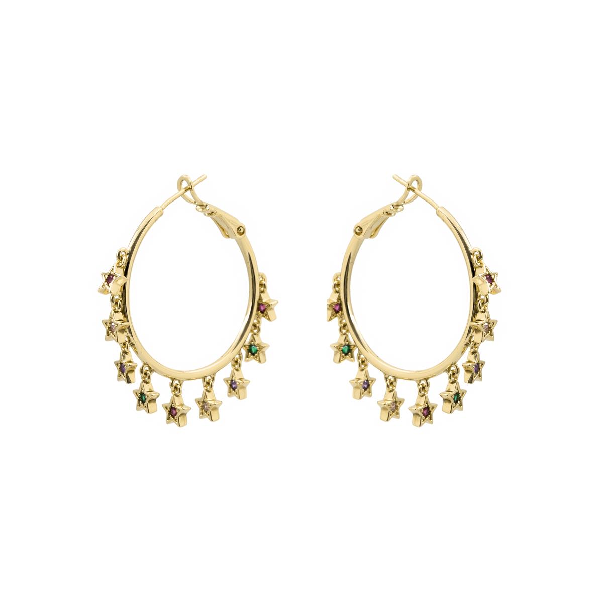 Pendientes Isra acabado oro amarillo 18k - Isra