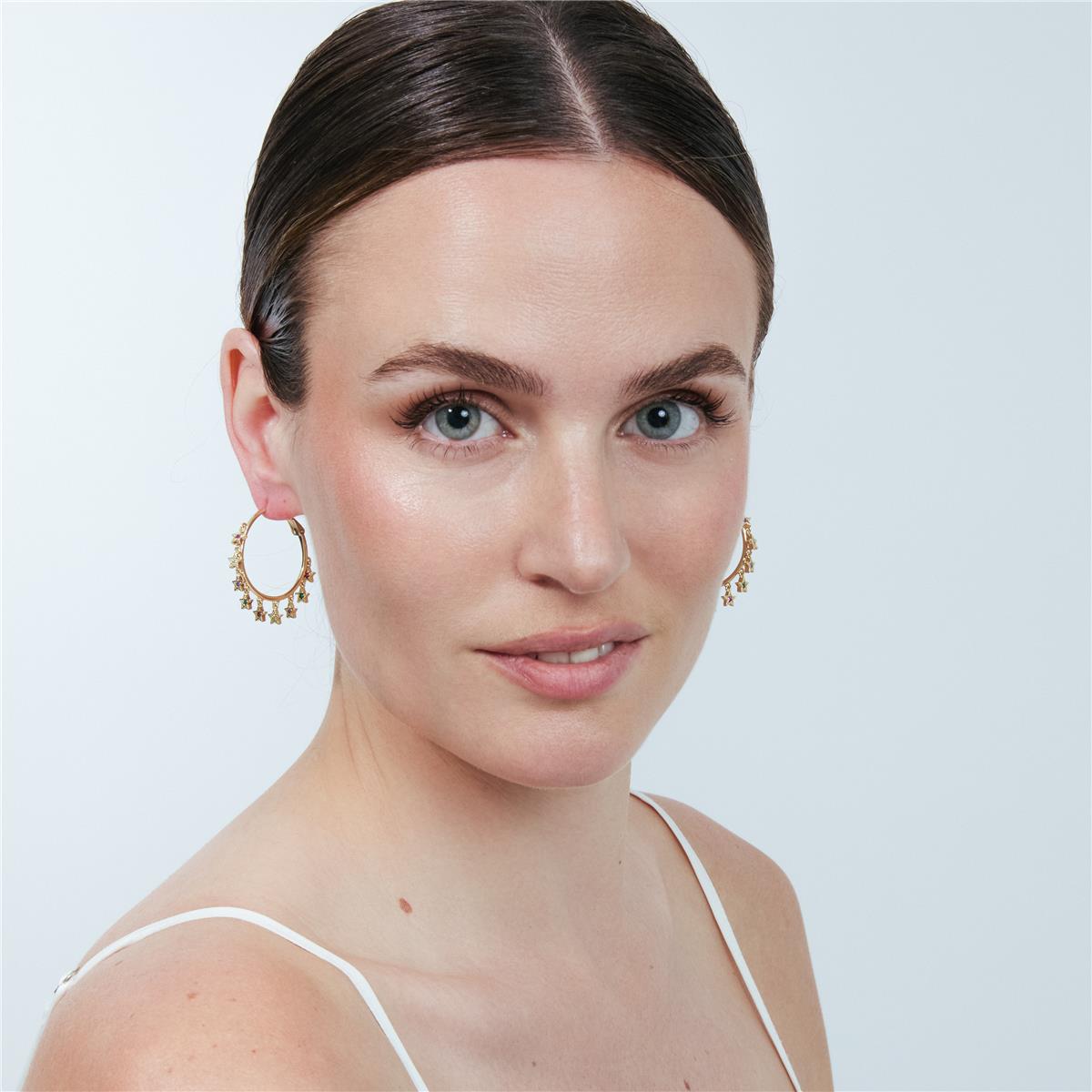 Pendientes Isra acabado oro amarillo 18k - Isra
