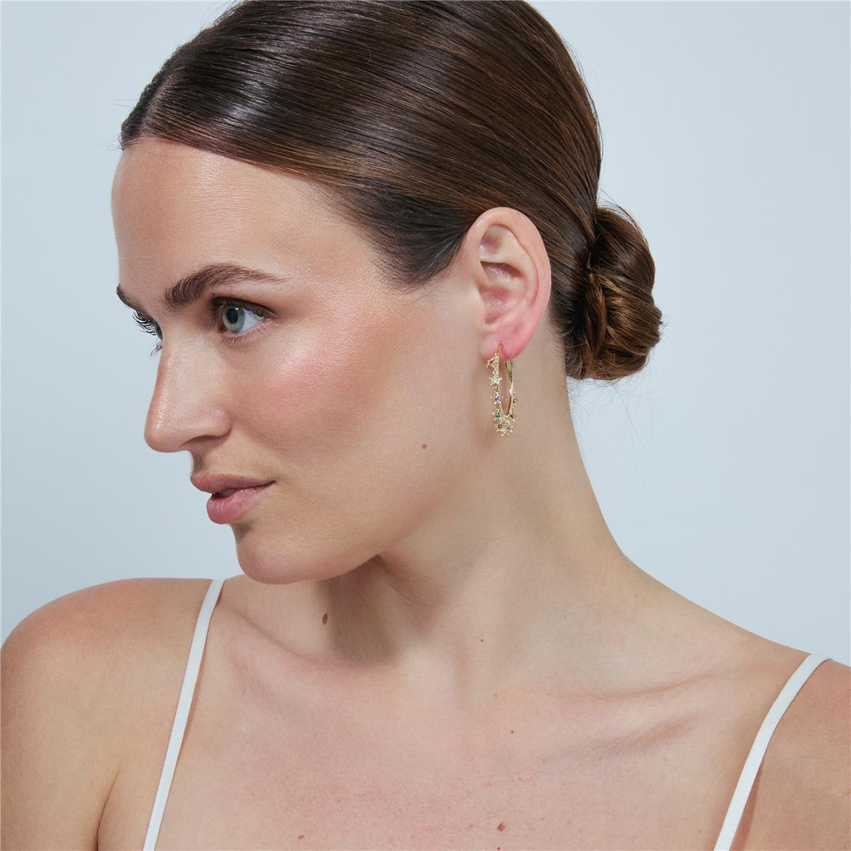 Pendientes Isra acabado oro amarillo 18k - Isra