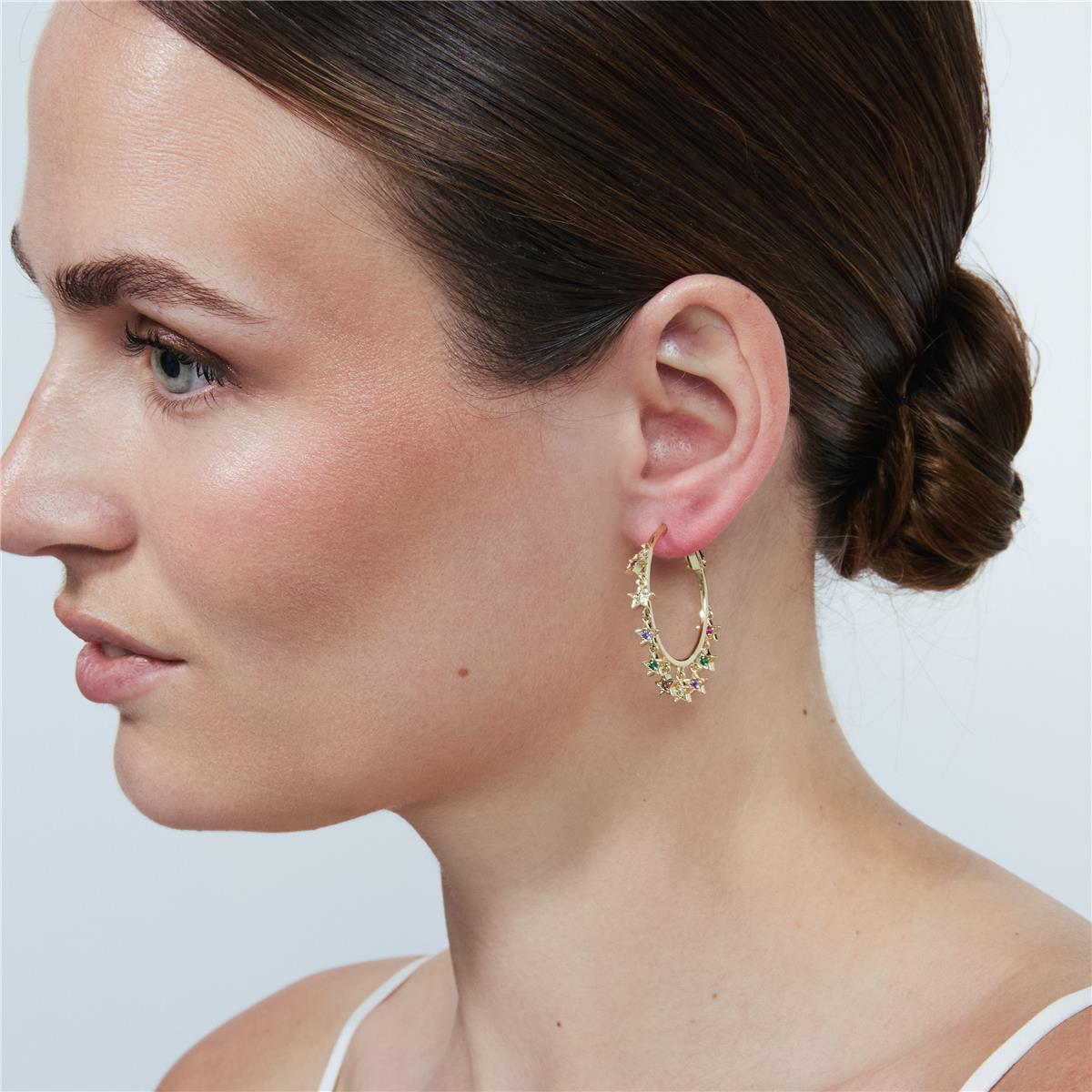 Pendientes Isra acabado oro amarillo 18k - Isra