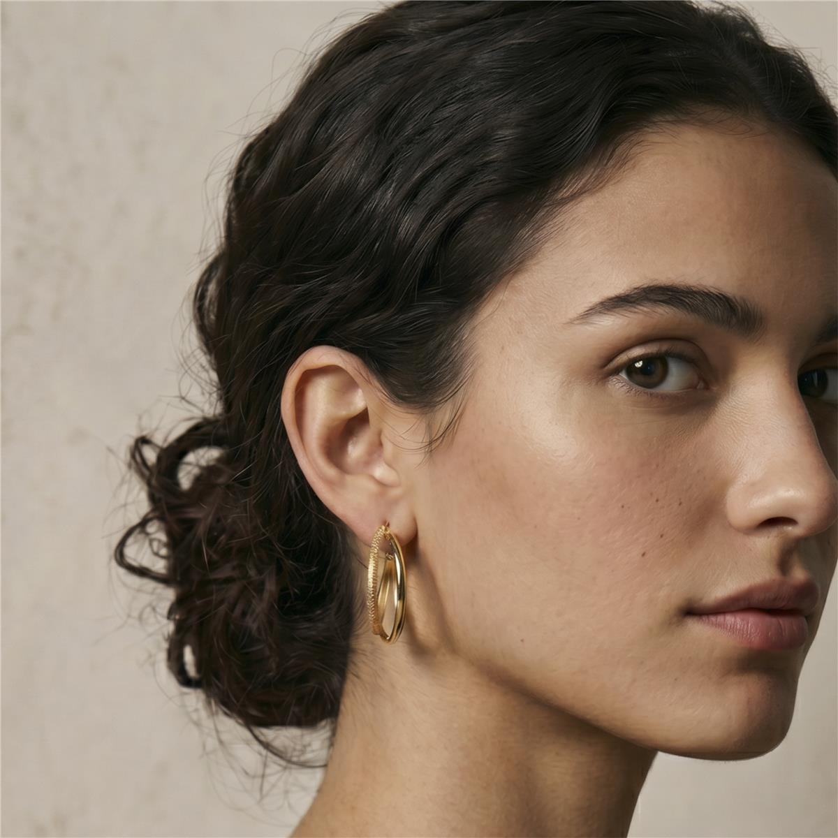 Pendientes Rasfen acabado oro amarillo 18k - Rasfen
