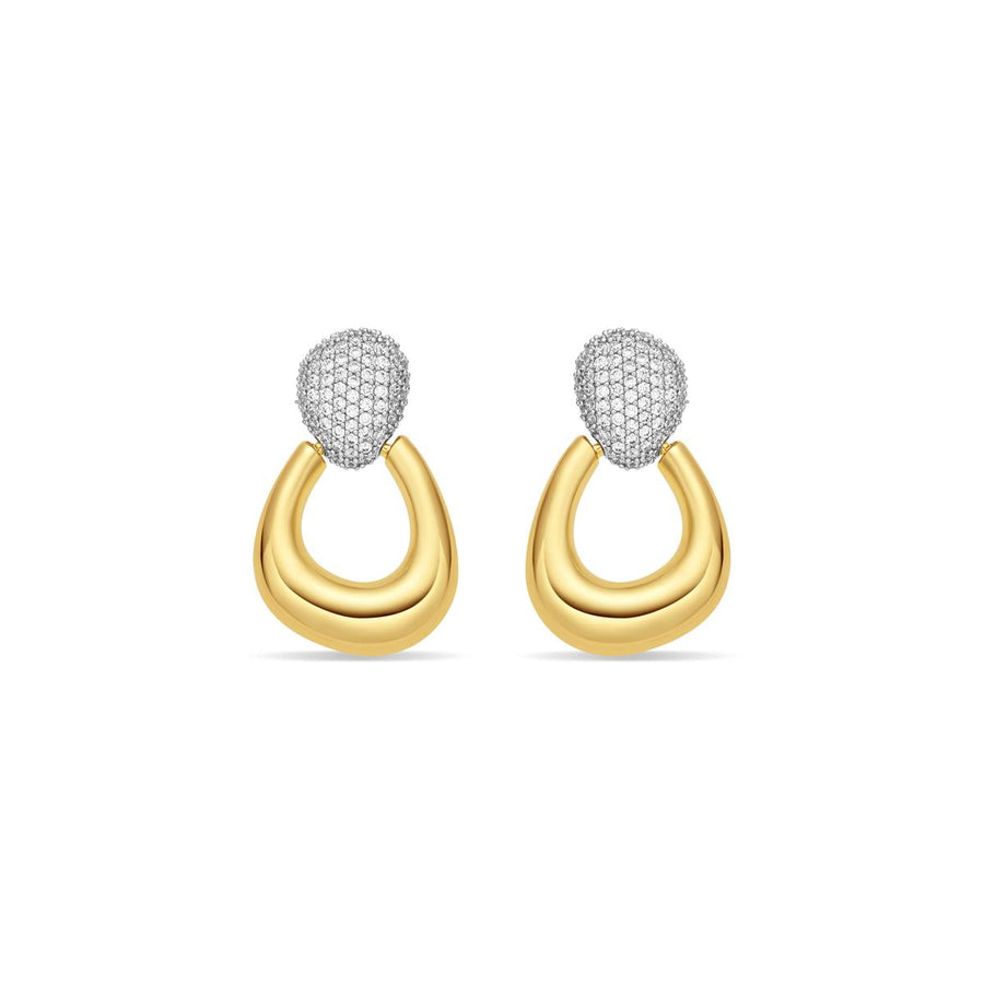 Pendientes de Circonita Brillante acabado en oro amarillo de 18k - Dush