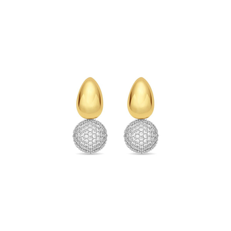 Pendientes de Circonita Brillante acabado en oro amarillo de 18k - Furfa