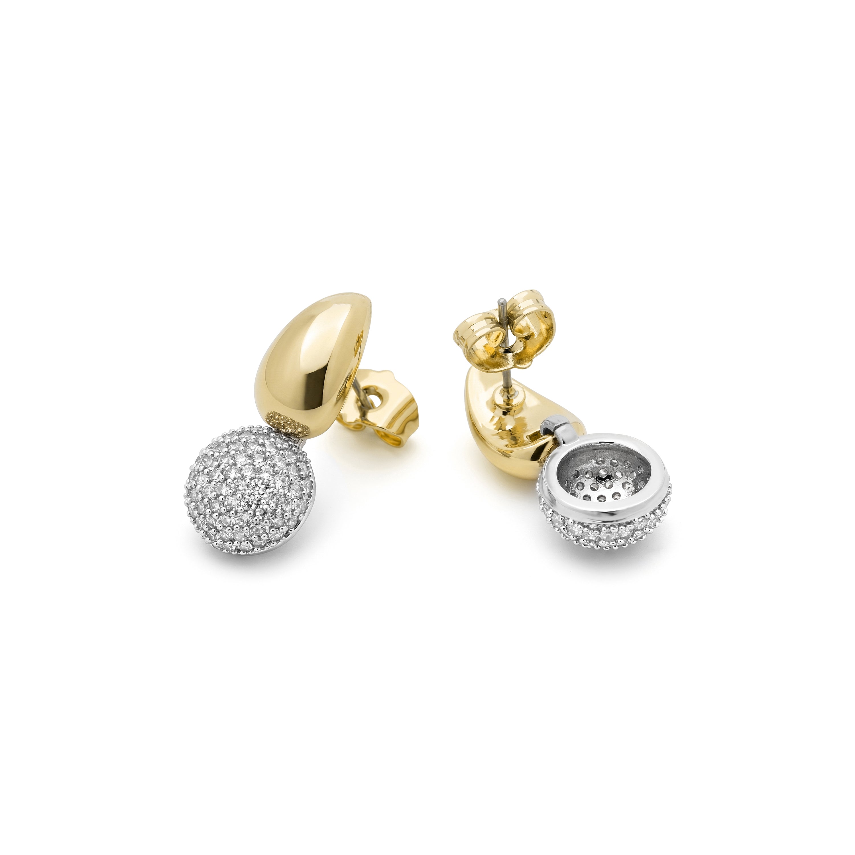 Pendientes de Circonita Brillante acabado en oro amarillo de 18k - Furfa