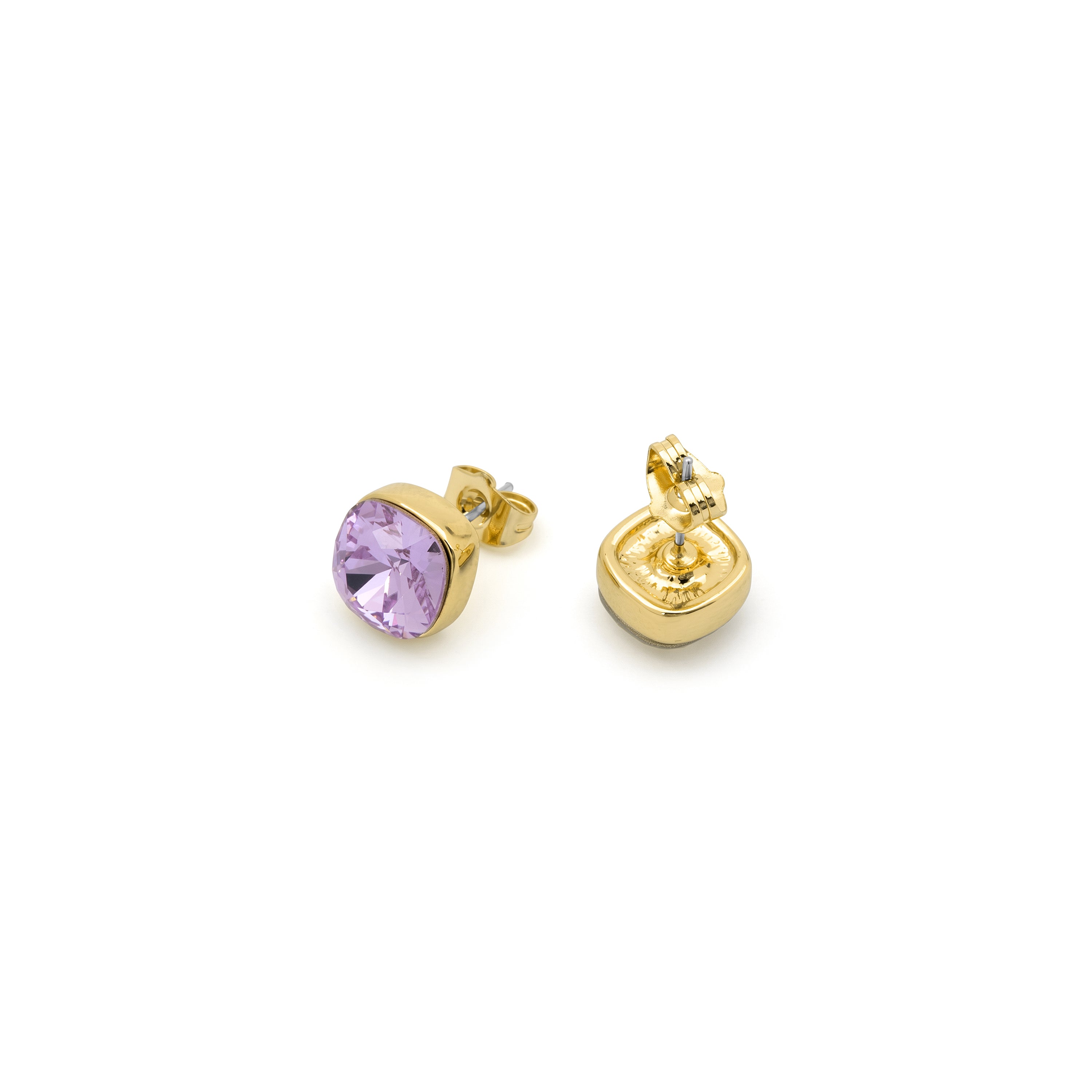 Boucles d’oreilles en cristal violet avec finition en or jaune 18 carats - Sires