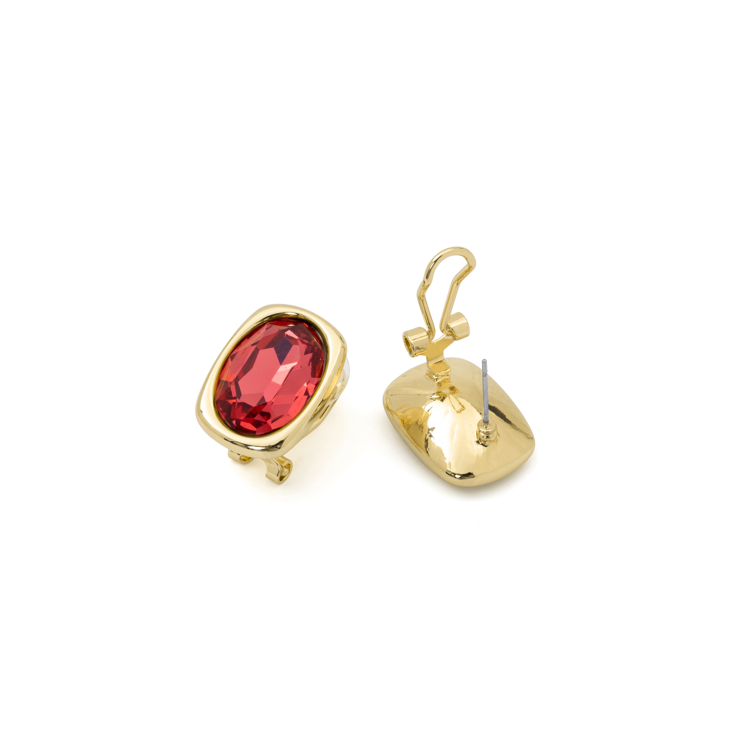 Brincos de Cristal Vermelho com acabamento em ouro amarelo de 18K - Sisro