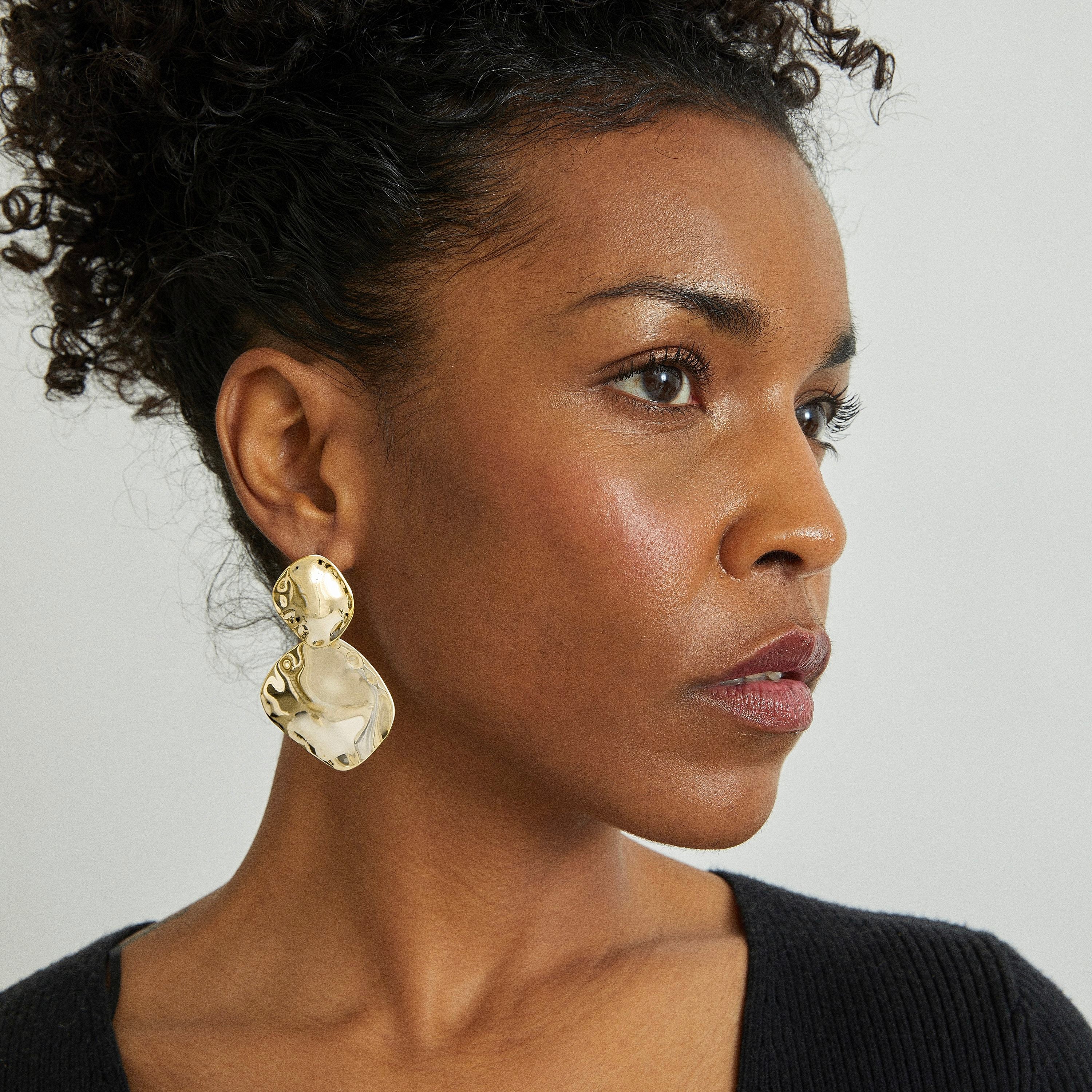 Boucles d'oreilles finition or jaune 18K - Hamada