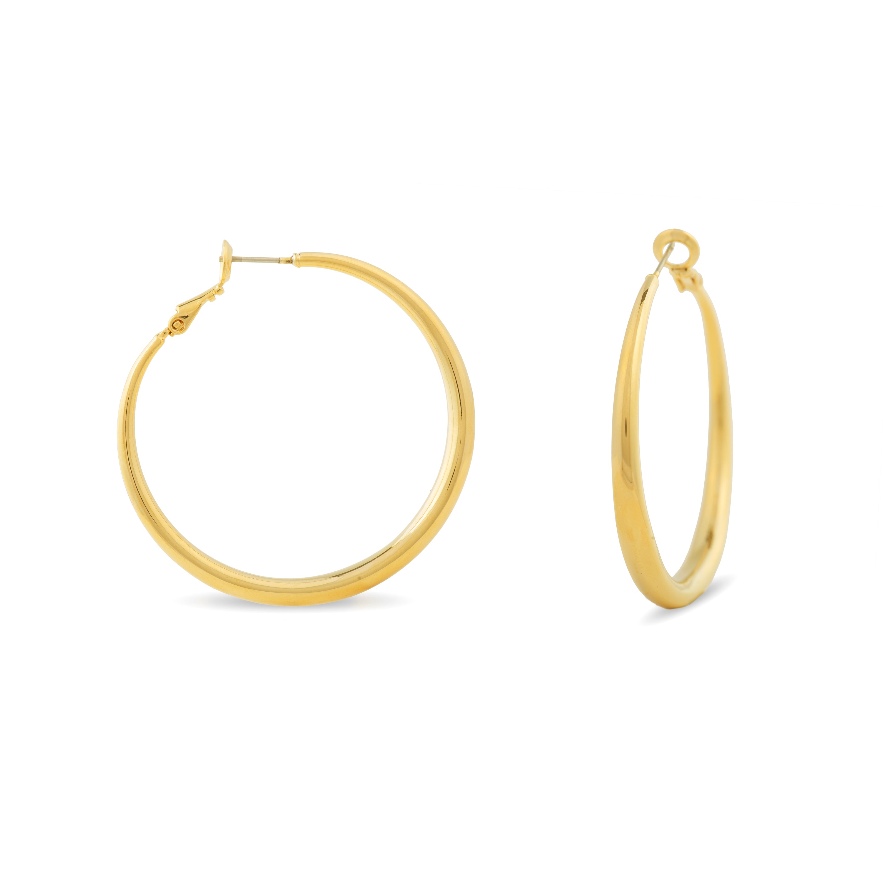 Ohrringe mit 41mm Durchmesser, 18K Gelbgold-Finish - Sira