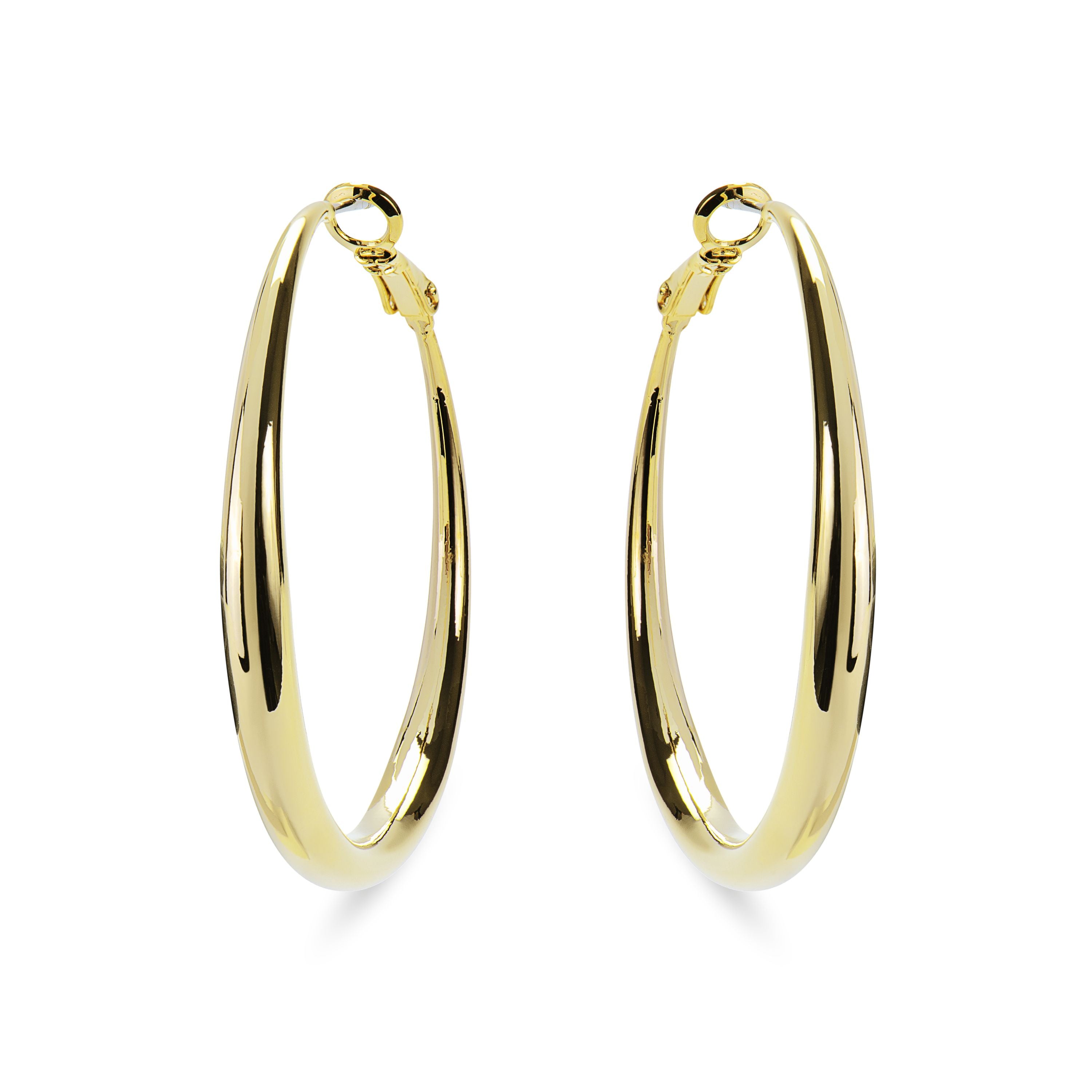 Ohrringe mit 41mm Durchmesser, 18K Gelbgold-Finish - Sira
